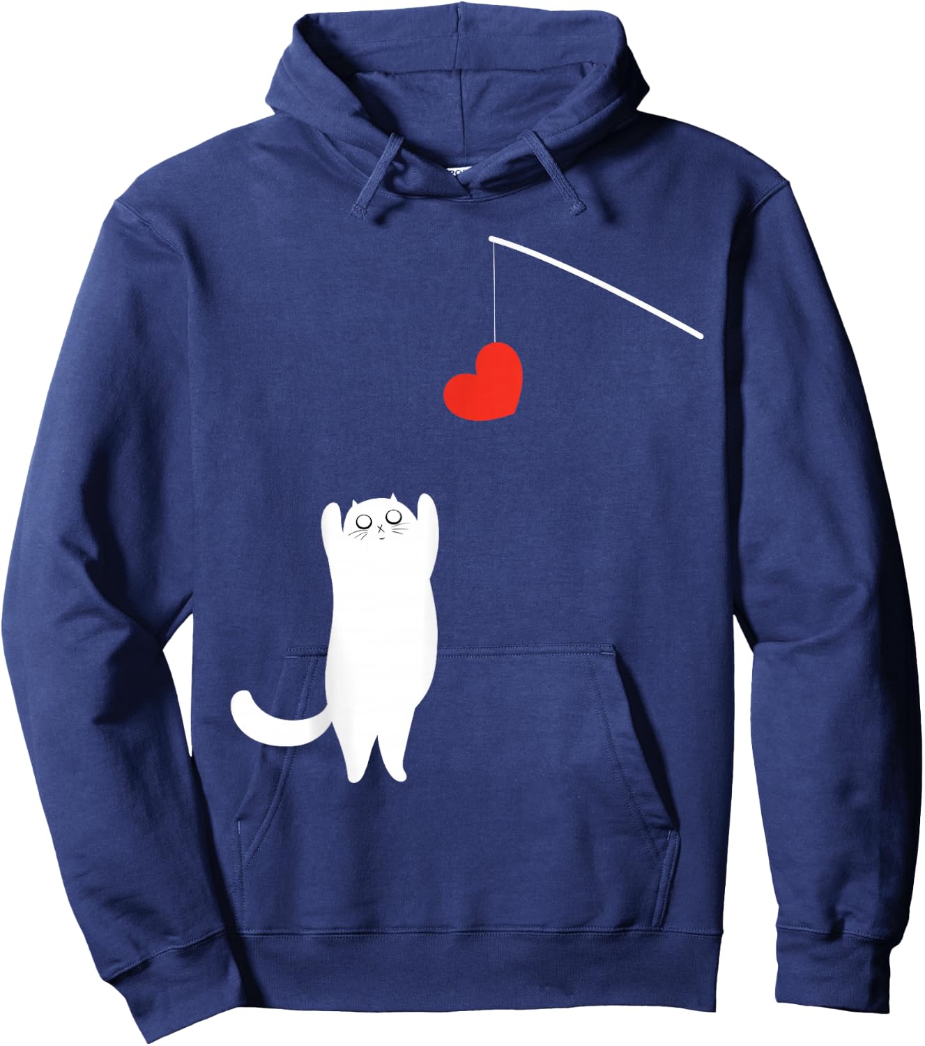 Cat Lover Valentine's Day Animal Affection Love Funny Kitty Hoodie - Hoodie | Navy