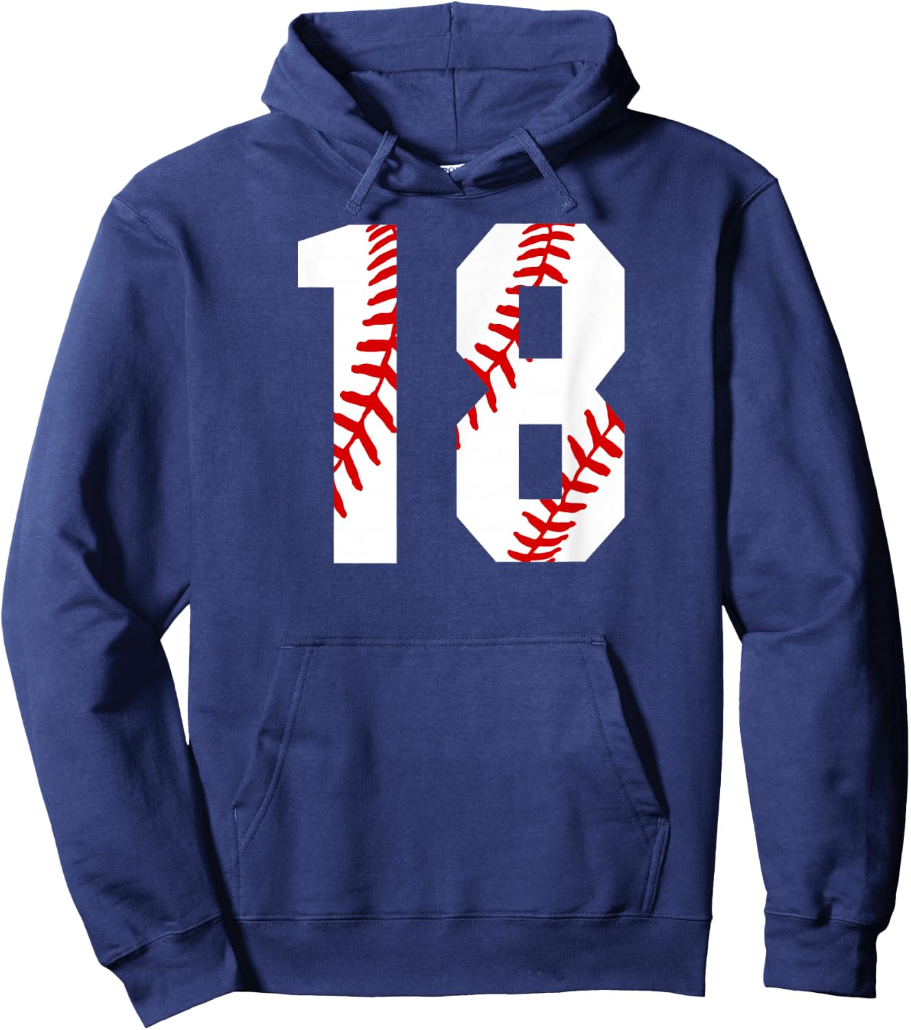 Vintage Baseball Mom #18 Jersey Baseball Player Number 18 Hoodie - Hoodie | Navy