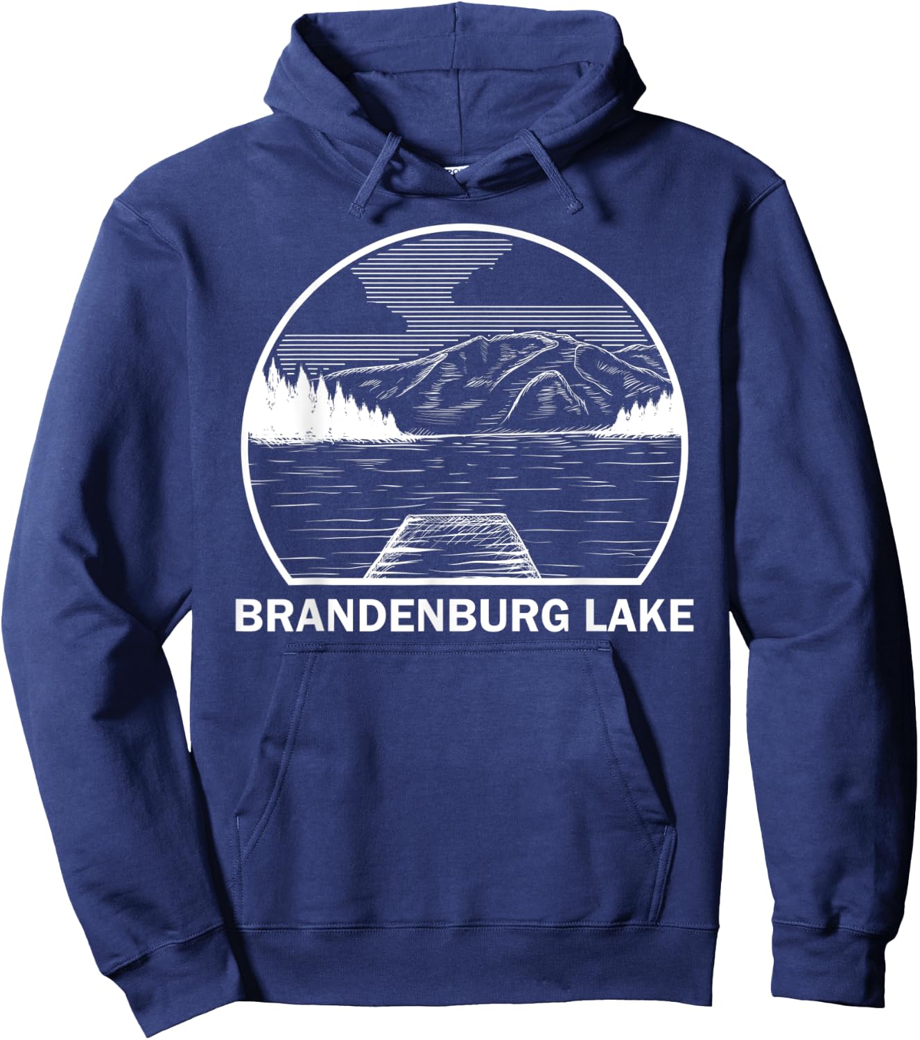 BRANDENBURG LAKE ILLINOIS Funny Fishing Camping Summer Gift Men Women Kids Hoodie - Hoodie | Navy