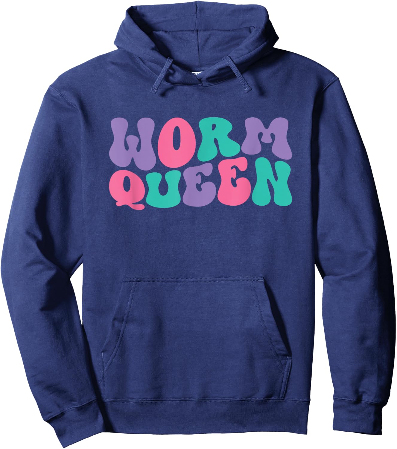 Worm Queen Worms Retro Vintage Wavy Groovy Hoodie - Hoodie | Navy