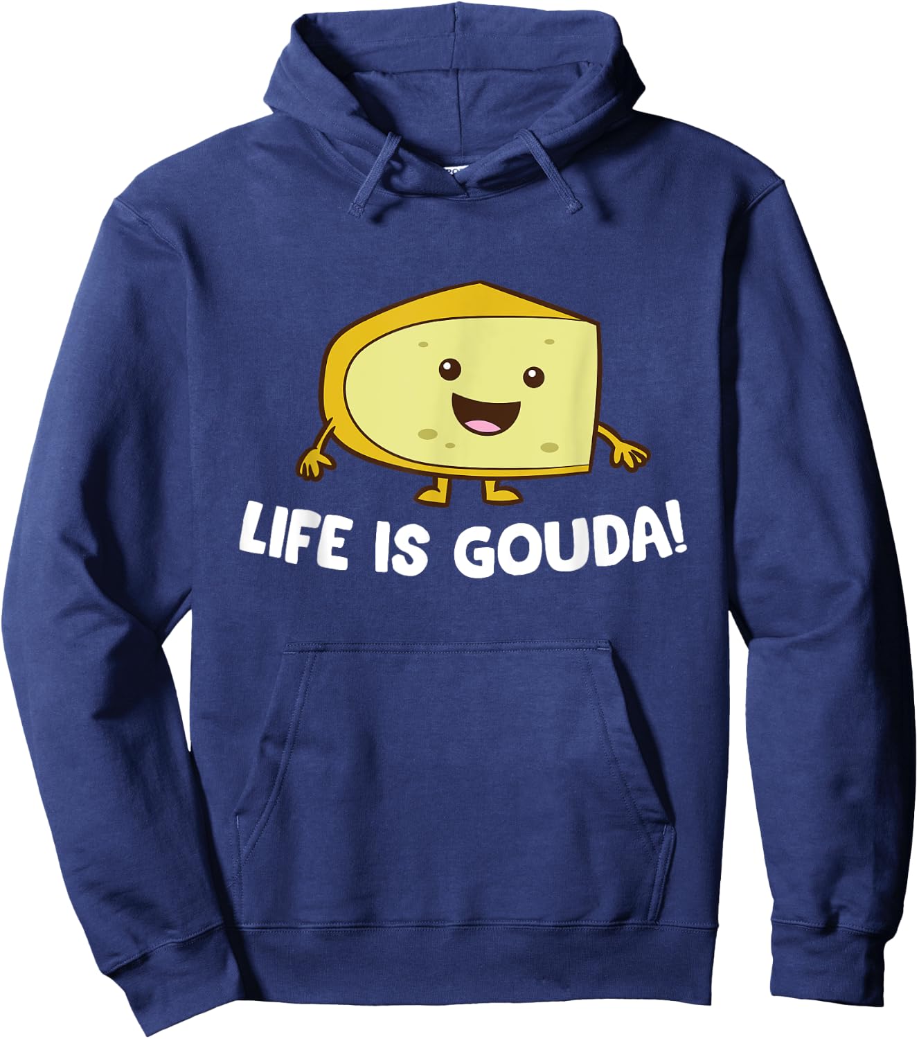 Life Is Gouda Love Cheese Hoodie - Hoodie | Navy