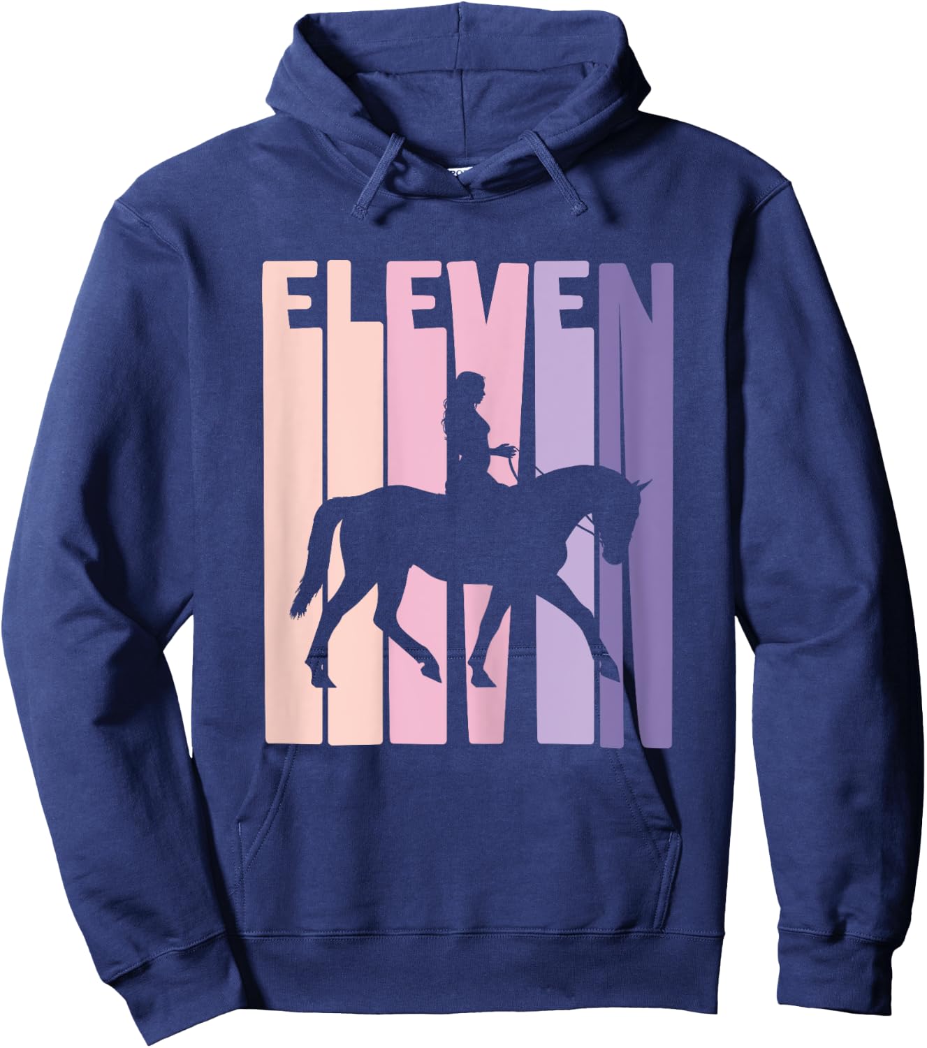 11th Birthday Gift Horse Rider Fan 11 Years Girls Hoodie - Hoodie | Navy