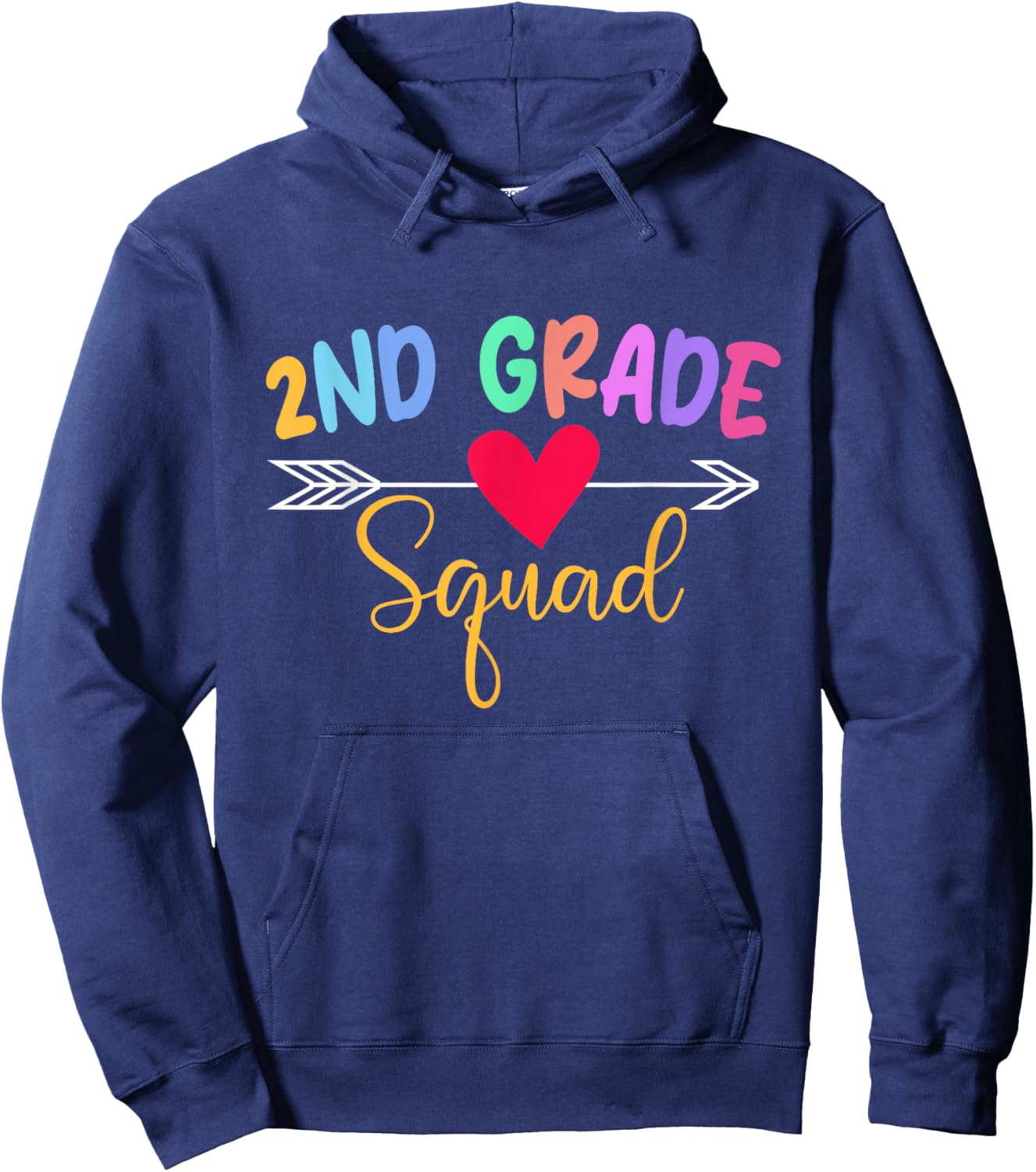 2nd Grade Squad - Teacher Student School Hoodie - Hoodie | Navy