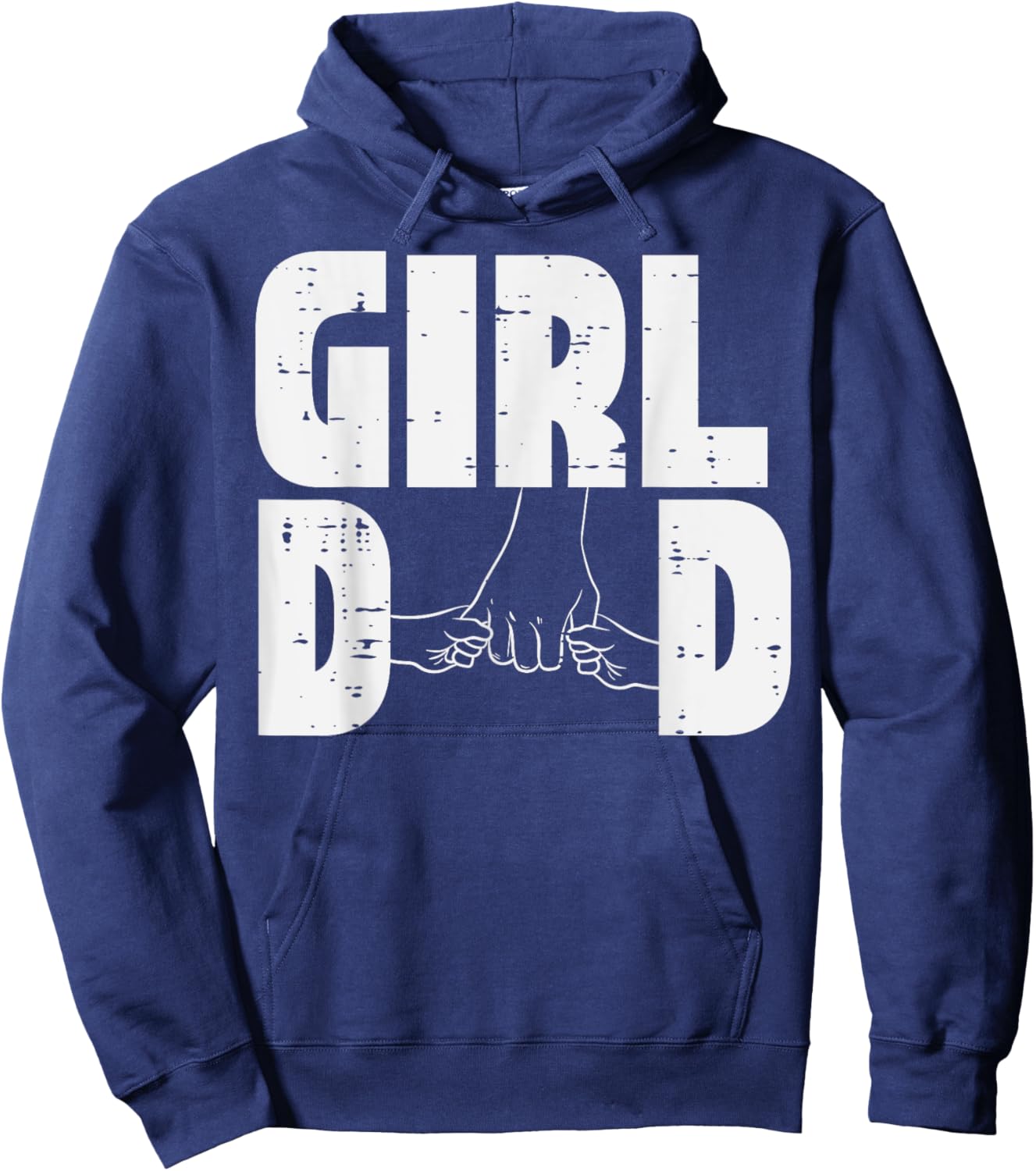 Fathers Day Girl Dad Hold Hands Cute Daddys Daughter Papa Hoodie - Hoodie | Navy