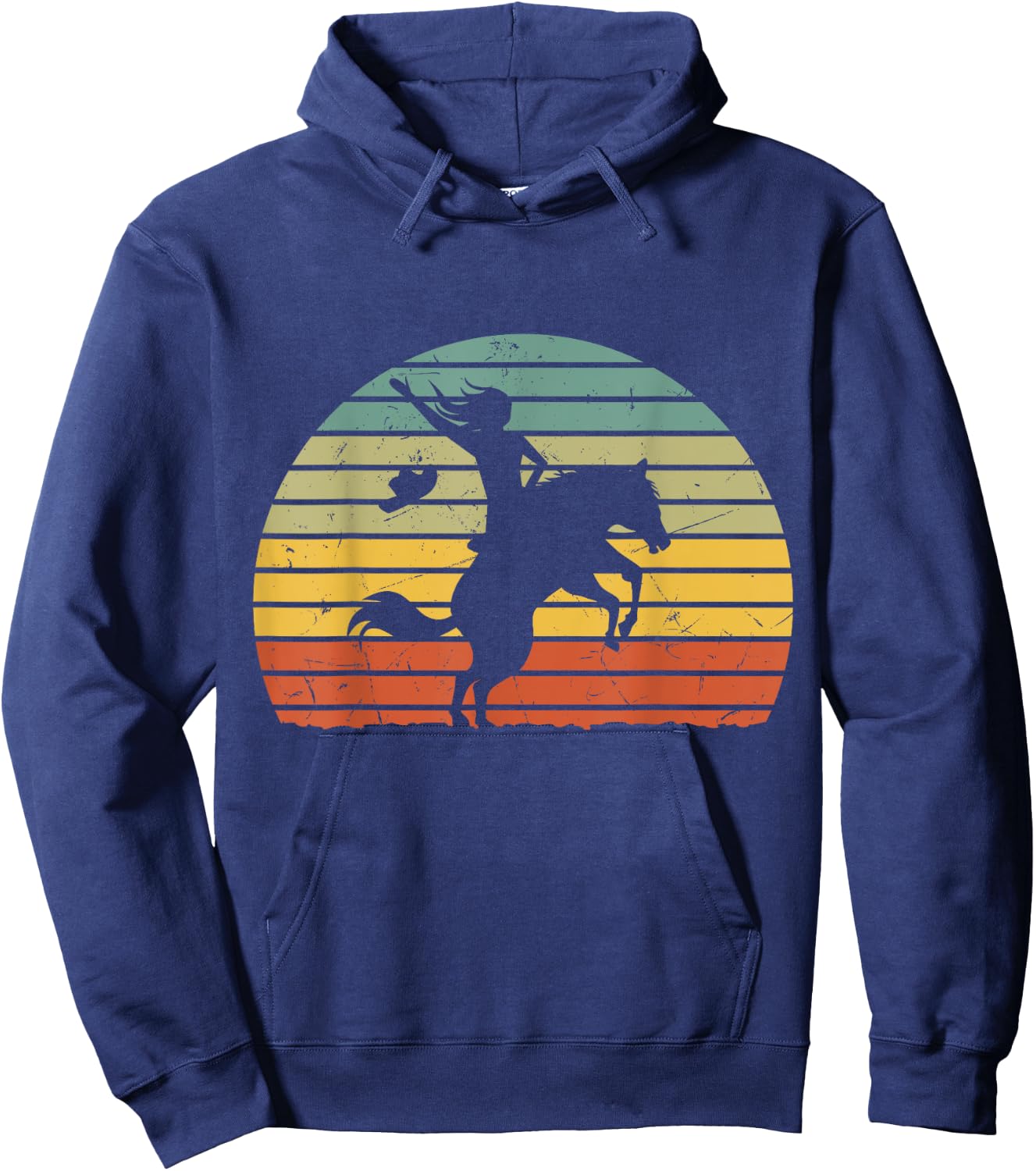 Girl Horse Riding Shirt Vintage Cowgirl Texas Ranch woman Hoodie - Hoodie | Navy