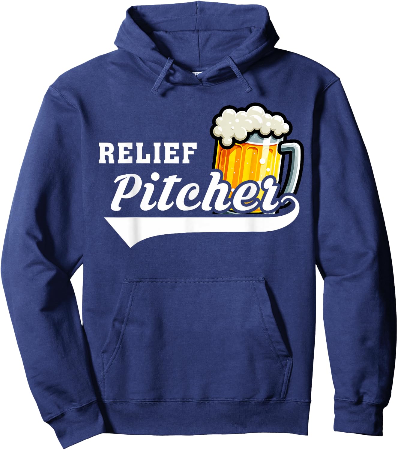 Relief Pitcher Beer and Baseball Funny Beer Drinking Hoodie - Hoodie | Navy