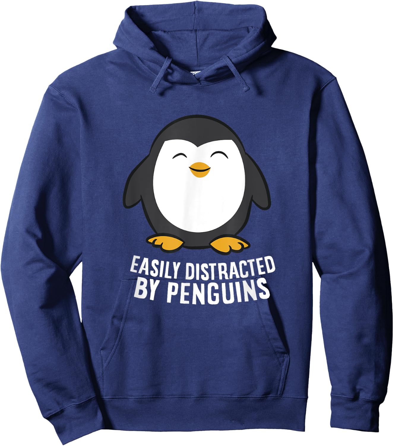 Cute Penguin Lover Gift Easily Distracted By Penguins Hoodie - Hoodie | Navy