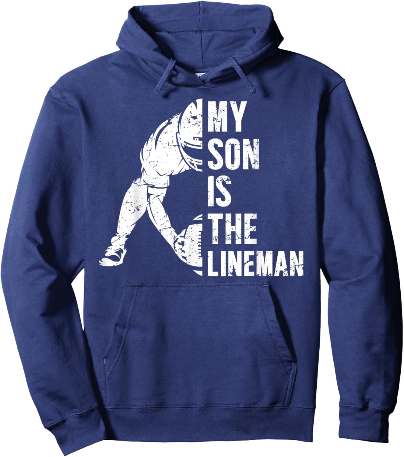 My Son Is Football Lineman Mom Of A Football Lineman Mama Hoodie - Hoodie | Navy