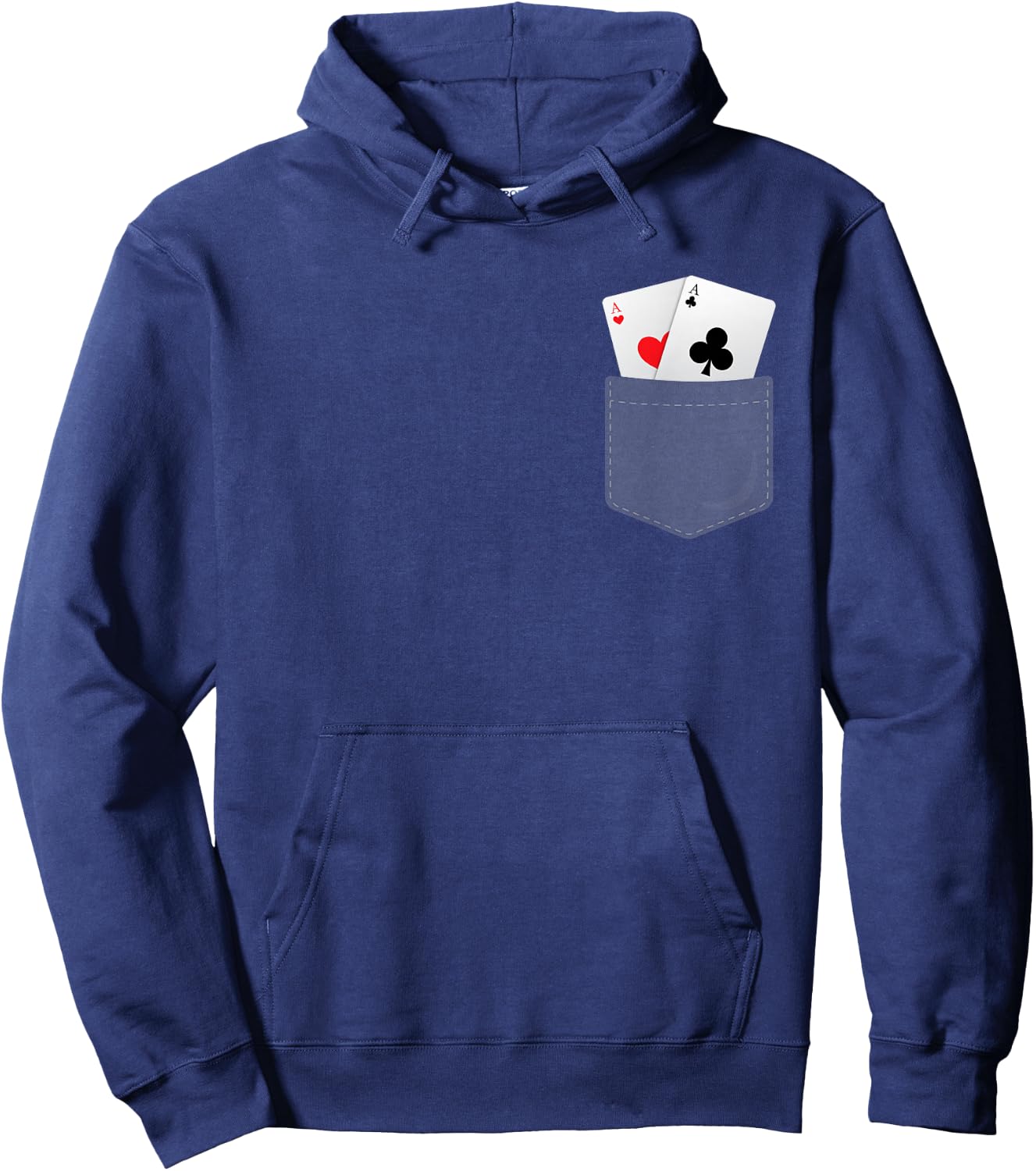 Pocket Aces Shirt Funny Faux Pocket Aces Poker Gift Hoodie - Hoodie | Navy