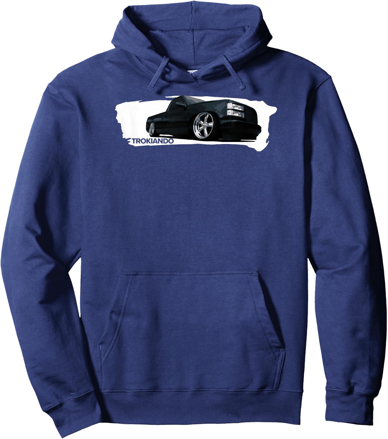 OBS Mamalona Trokiando on big wheels lowered paint effect Hoodie - Hoodie | Navy