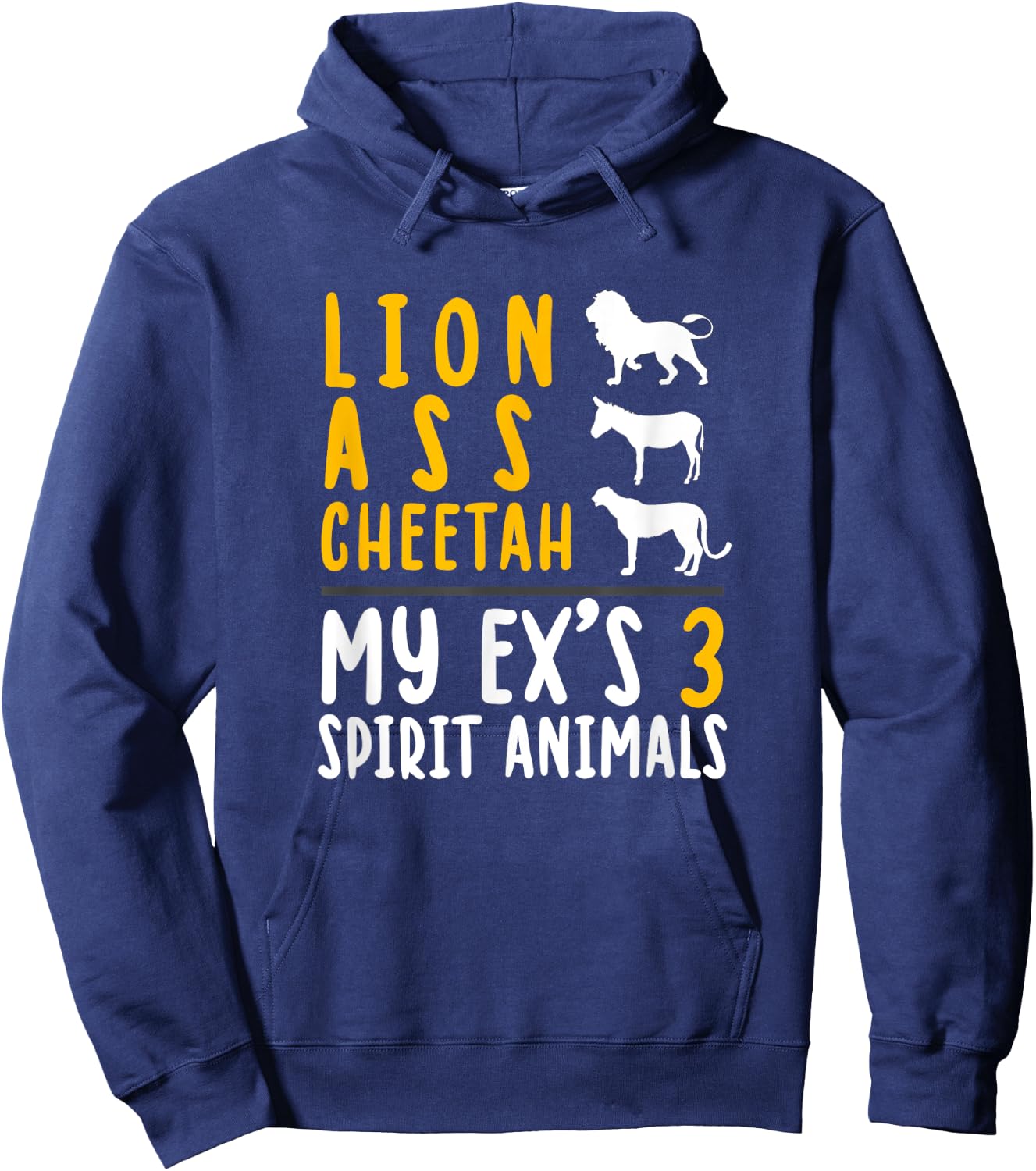 Lion Ass Cheetah Funny Recently Divorced Break Up Gift Hoodie - Hoodie | Navy