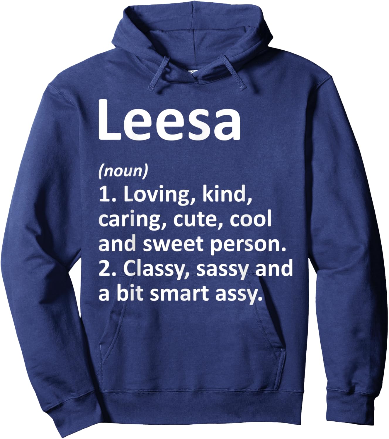LEESA Definition Personalized Name Funny Birthday Gift Hoodie - Hoodie | Navy