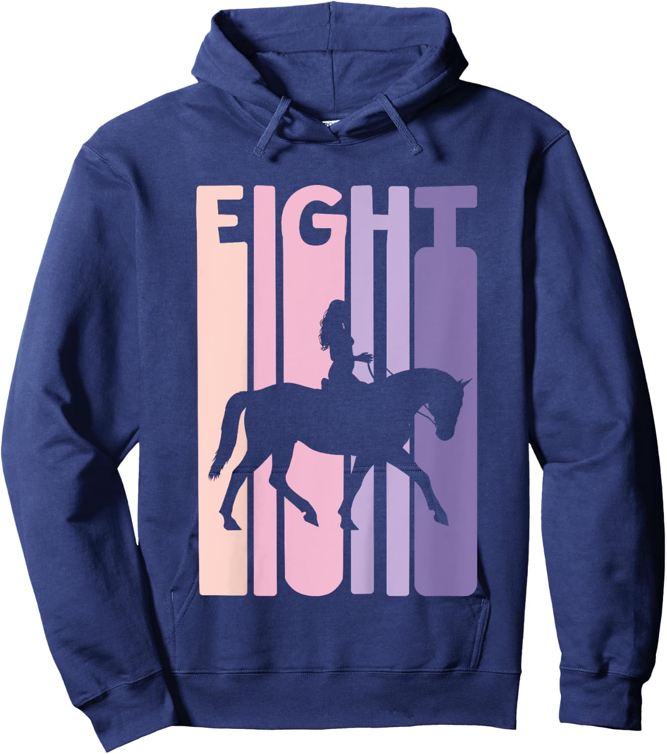 8th Birthday Gift Horse Rider Fan 8 Years Girls Hoodie - Hoodie | Navy