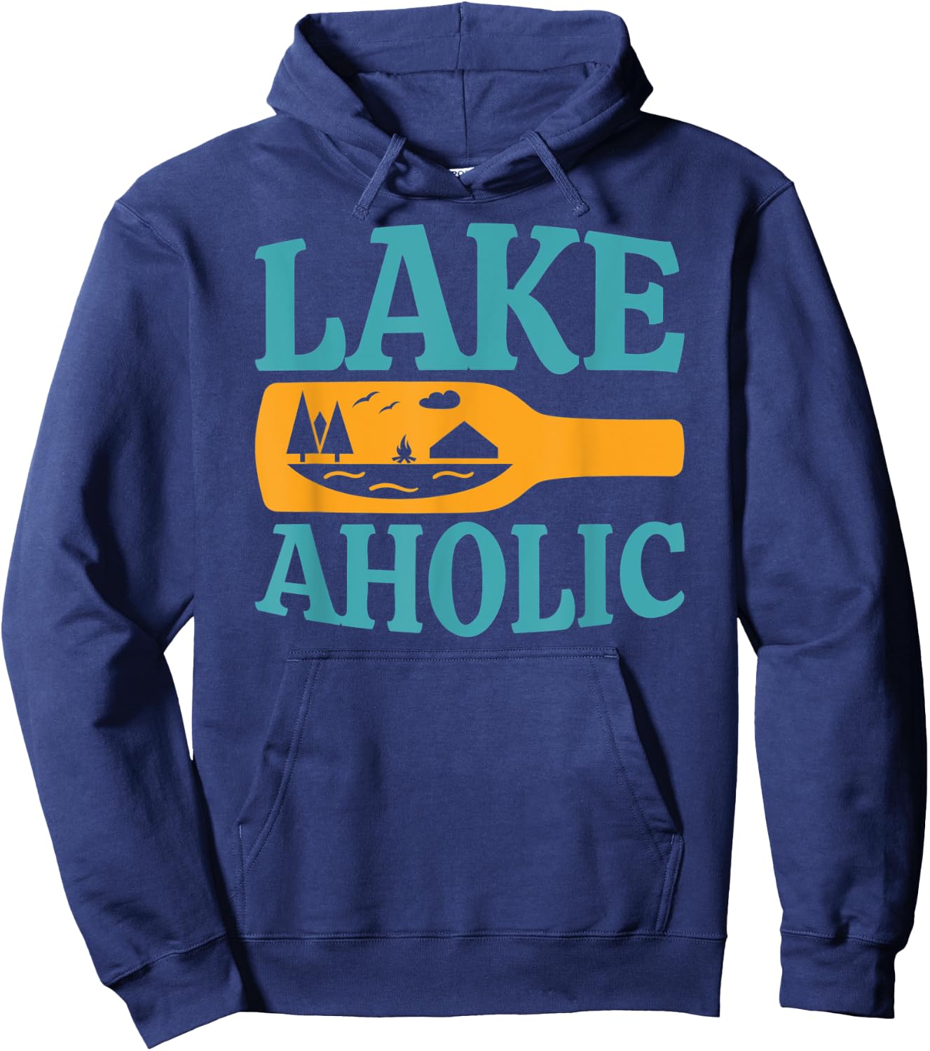 Lake Aholic Funny Drinking Lake Life Hoodie - Hoodie | Navy