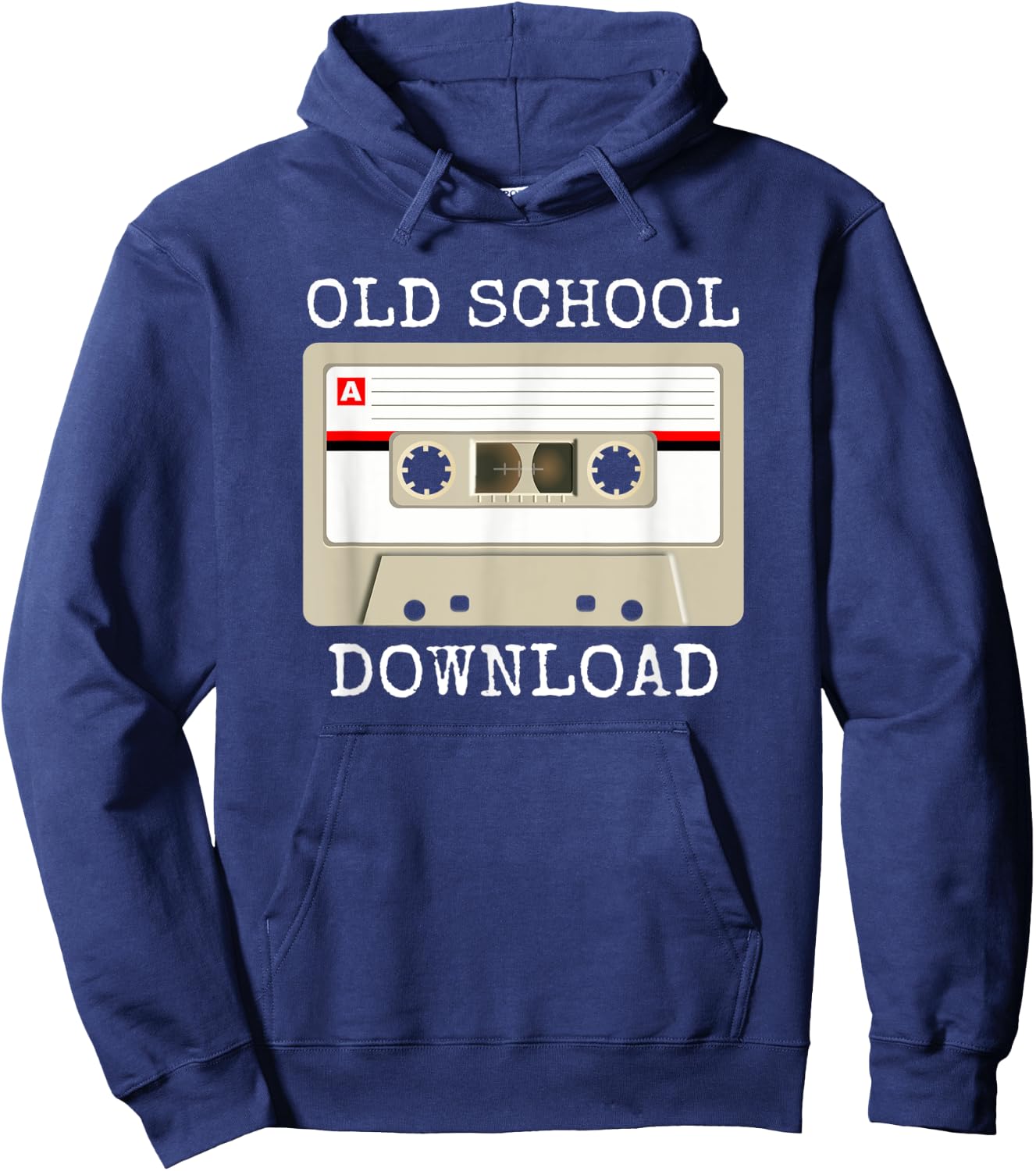 Retro Music Tape Cassette Original Old School Download Hoodie - Hoodie | Navy