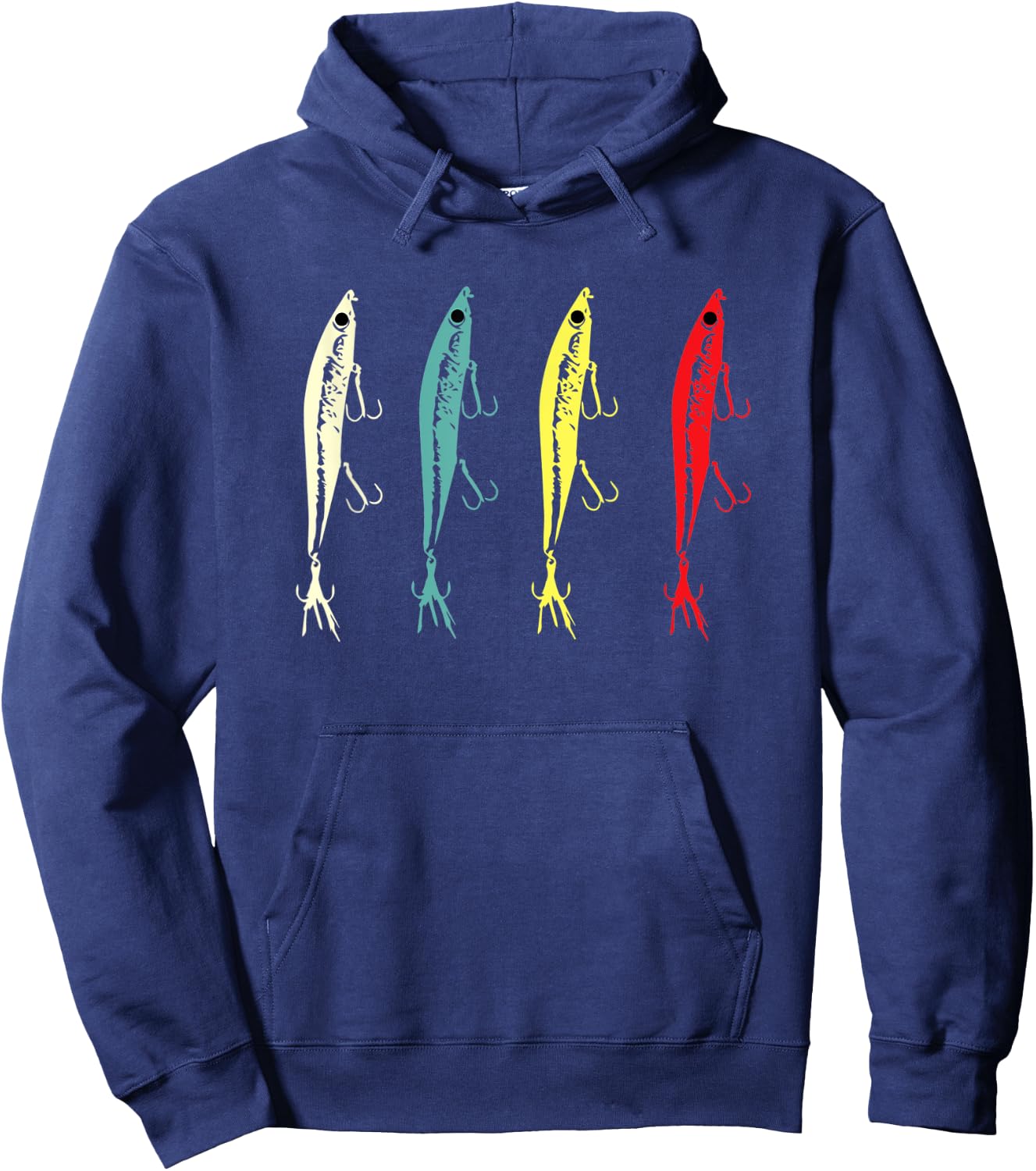 Retro Vintage Fishing Lures - Men / Women Bass Fishing Hoodie - Hoodie | Navy