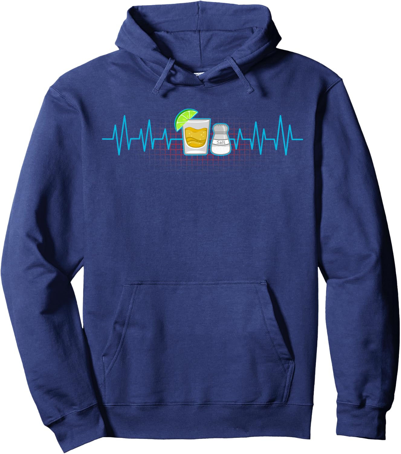 Tequila Lime Salt Heartbeat Funny Cinco De Mayo Fiesta Gift Hoodie - Hoodie | Navy