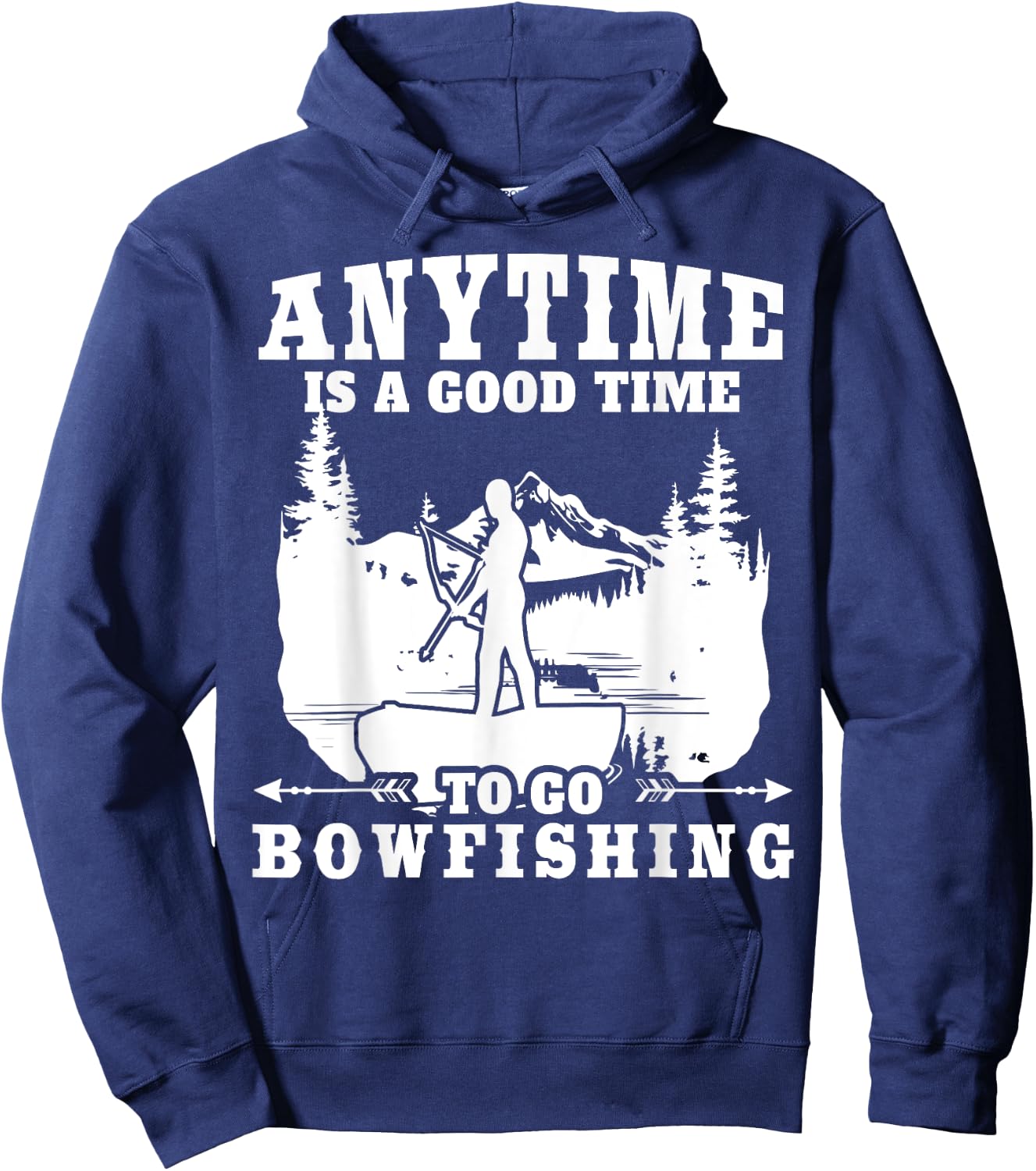 Bow Fish Hunting Bowfishing Funny Archer Fishing Hoodie - Hoodie | Navy