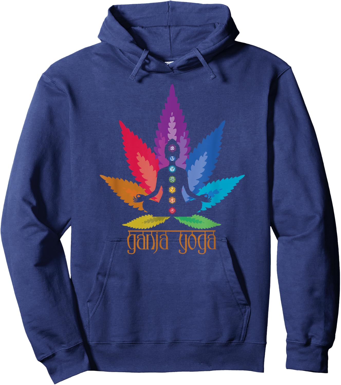 Seven Chakras Ganja Yoga Hoodie - Hoodie | Navy