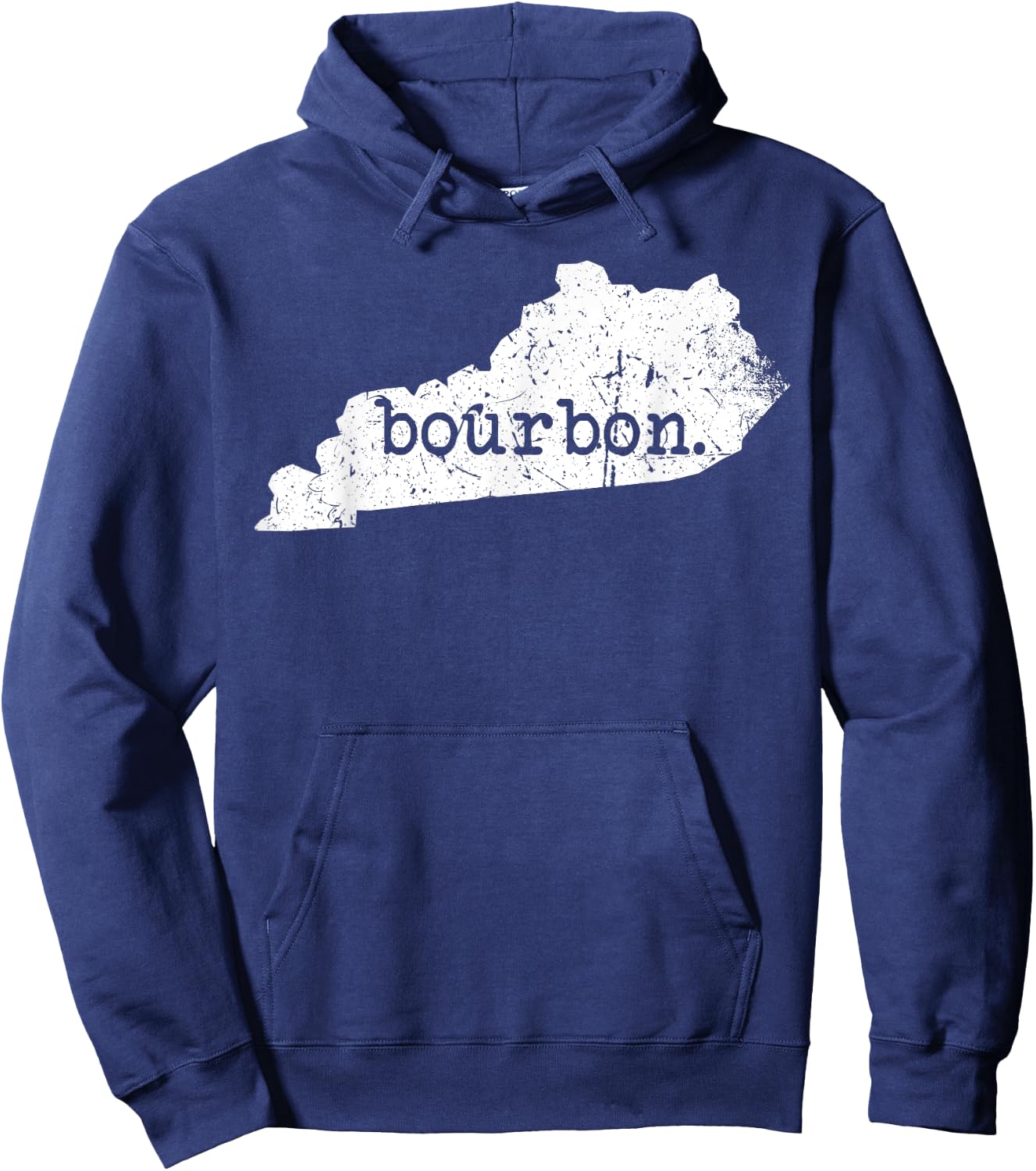 Weathered Kentucky Bourbon Trail Whiskey State Outline Hoodie - Hoodie | Navy