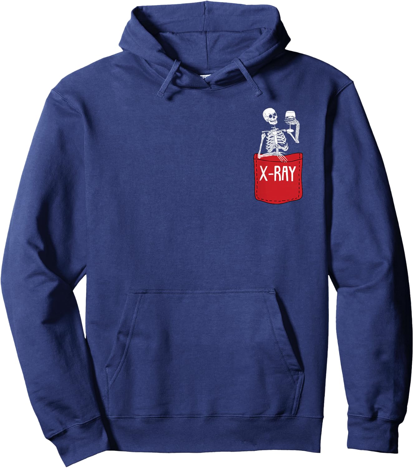 X-Ray Radiologic Technologist Funny Skeleton Pocket Rad Tech Hoodie - Hoodie | Navy