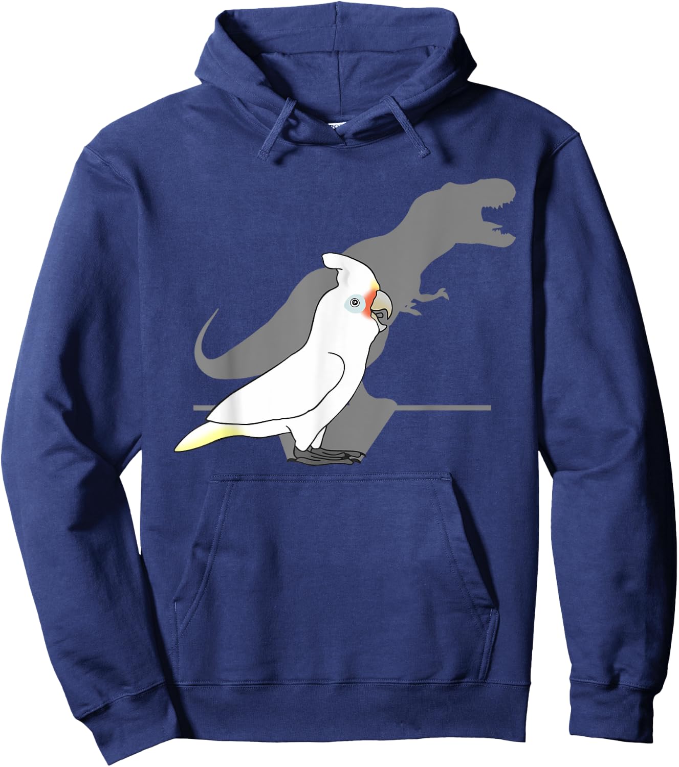 Goffin's Cockatoo T-rex shadow, Birb memes Dinosaur Parrot Hoodie - Hoodie | Navy