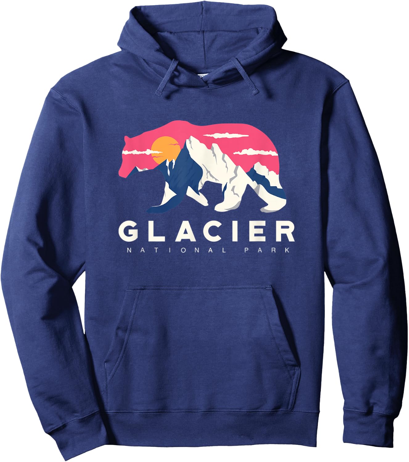 Glacier National Park novelty Road trip Montana T Shirt Hoodie - Hoodie | Navy