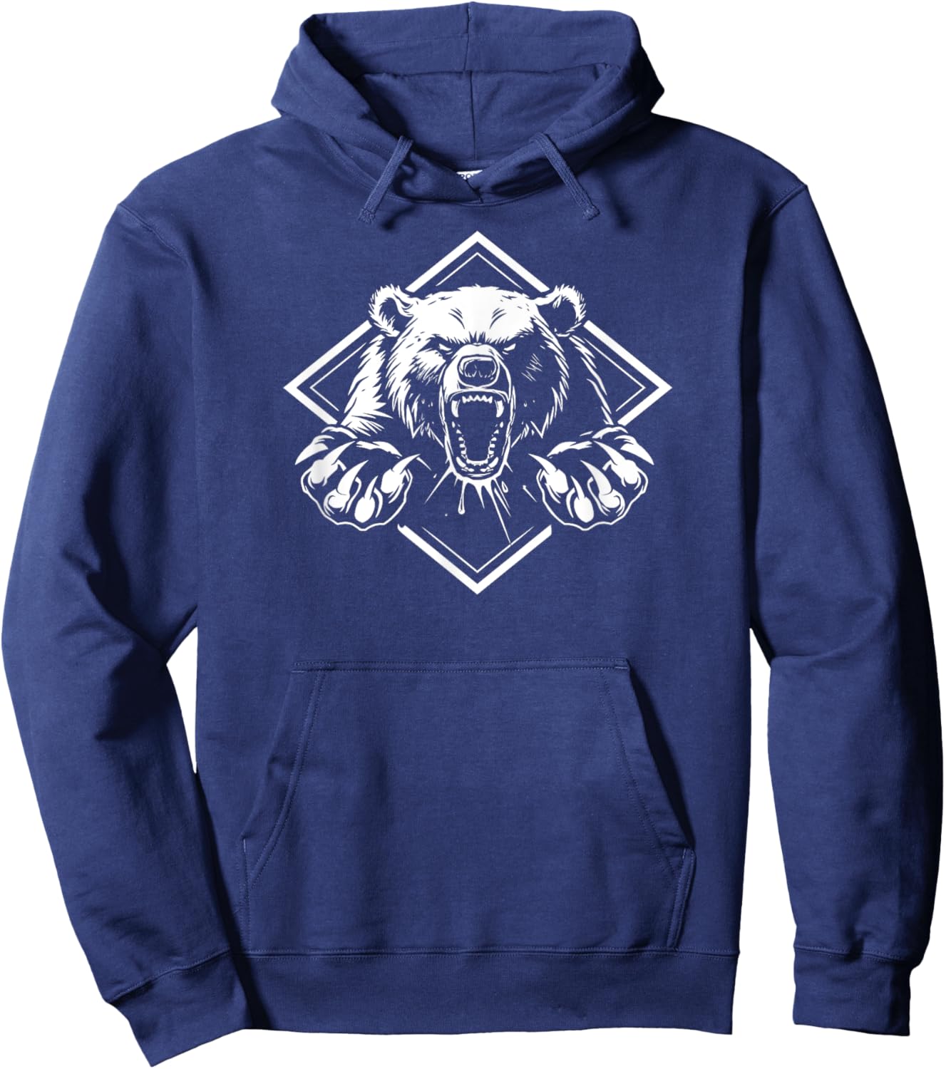 Angry Bear Grizzly Bears Wildlife Mountains Animal Hoodie - Hoodie | Navy