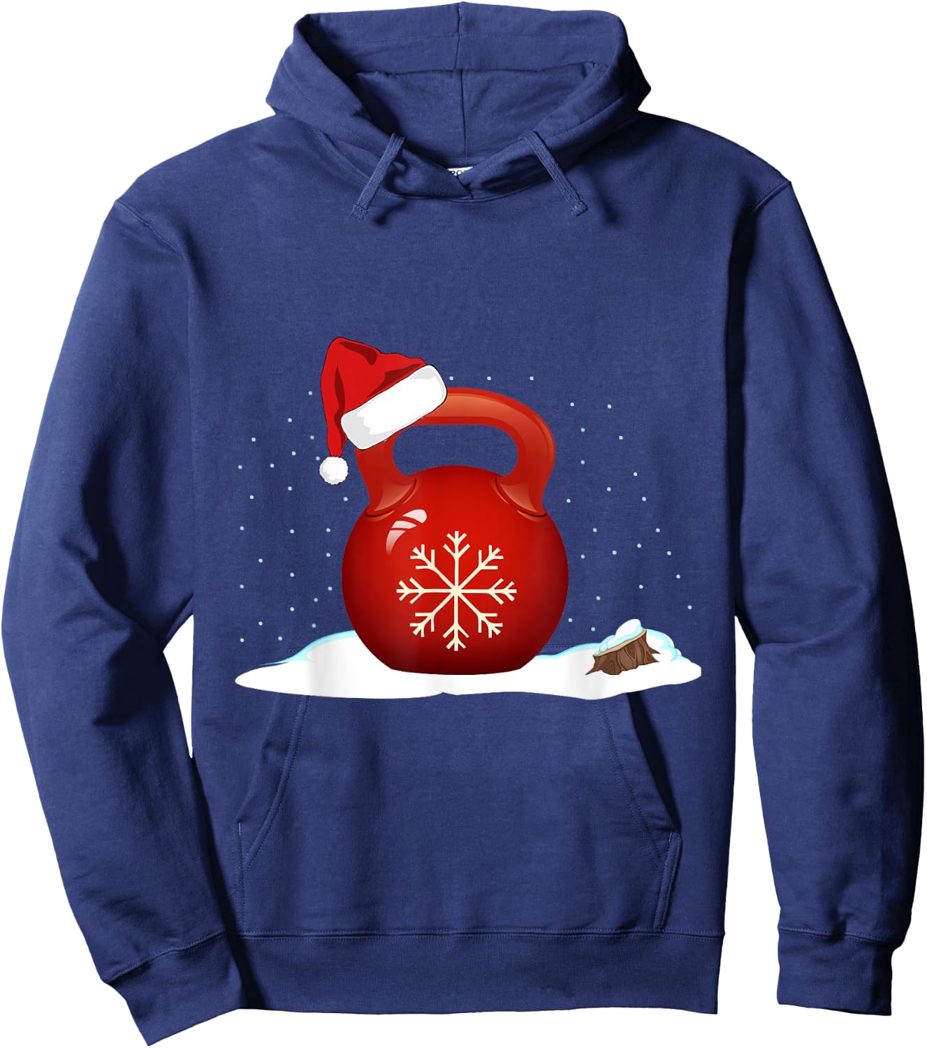 Santa Christmas Kettlebell Exercise Hoodie - Hoodie | Navy