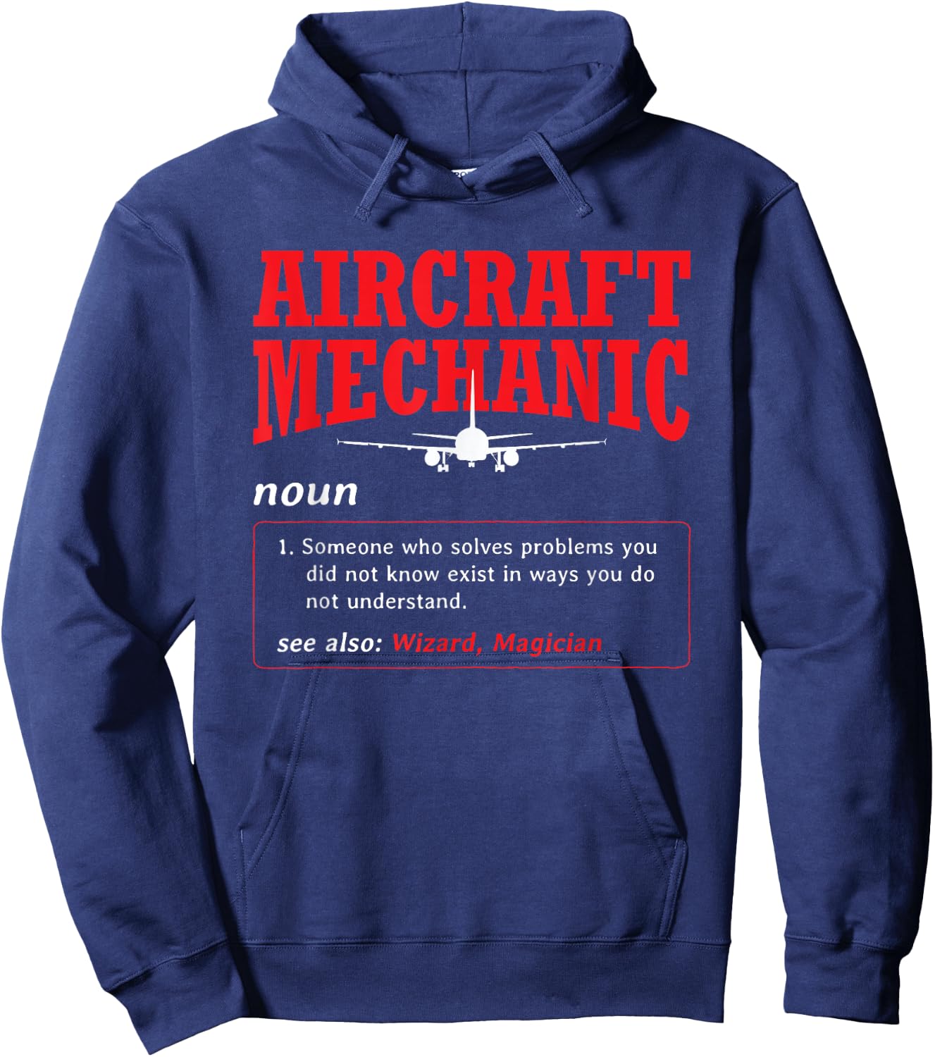 Aircraft Mechanic Definition Airplane Aircraft Mechanic Hoodie - Hoodie | Navy