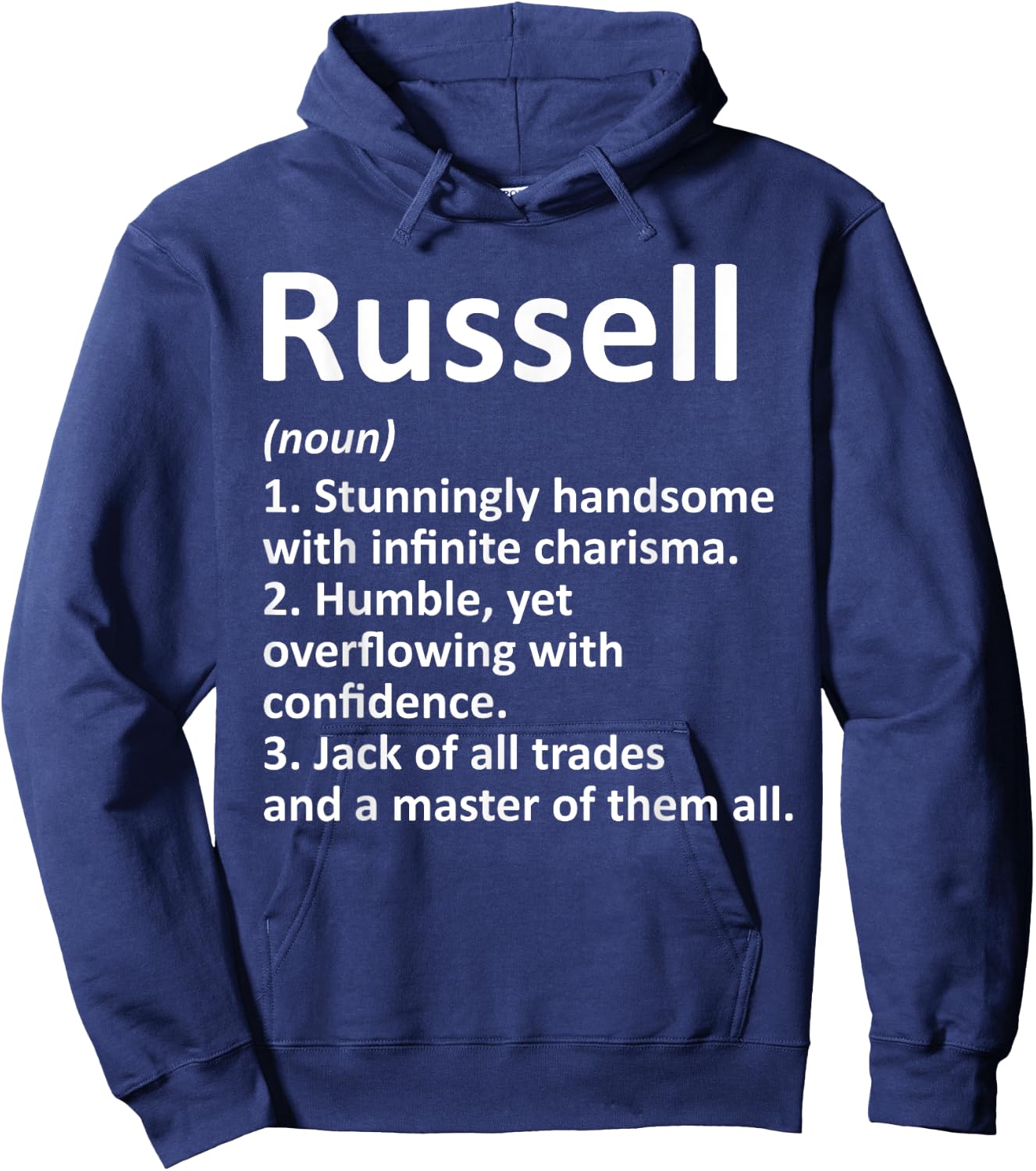 RUSSELL Definition Personalized Name Funny Birthday Gift Hoodie - Hoodie | Navy