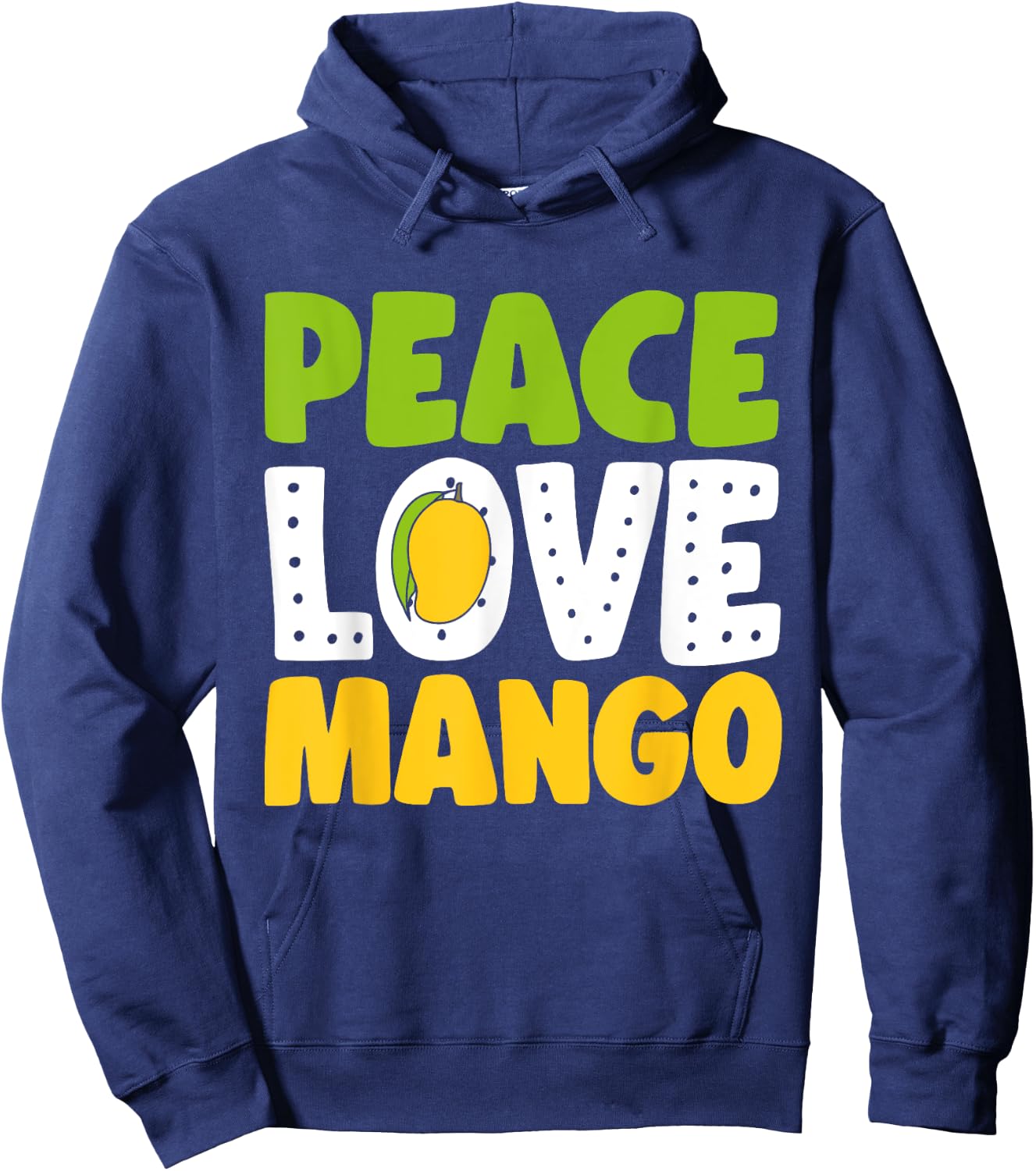 Peace Love Mango Fruit Hoodie - Hoodie | Navy
