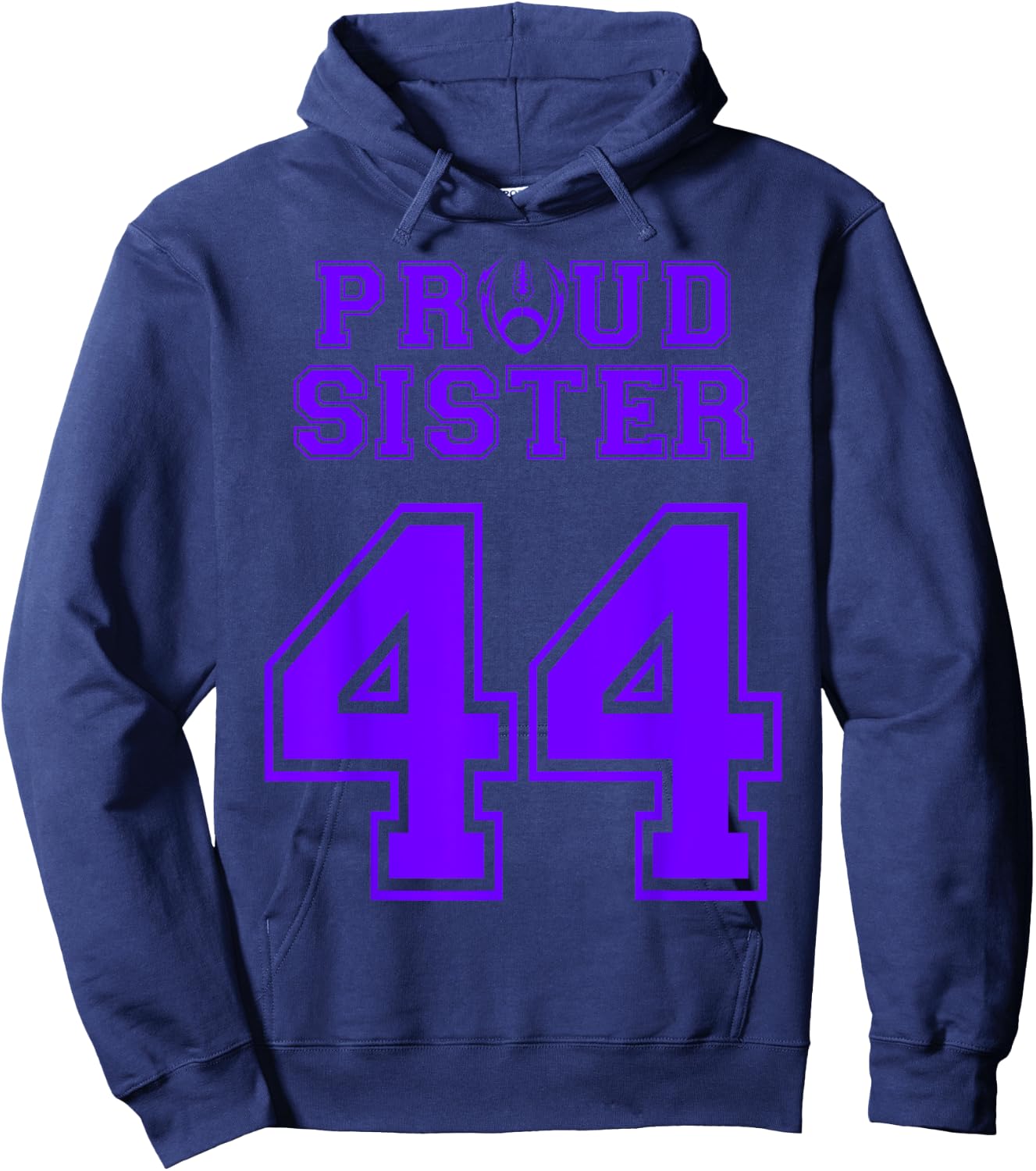 Custom Proud Football Sister Number 44 P Personalized Hoodie - Hoodie | Navy