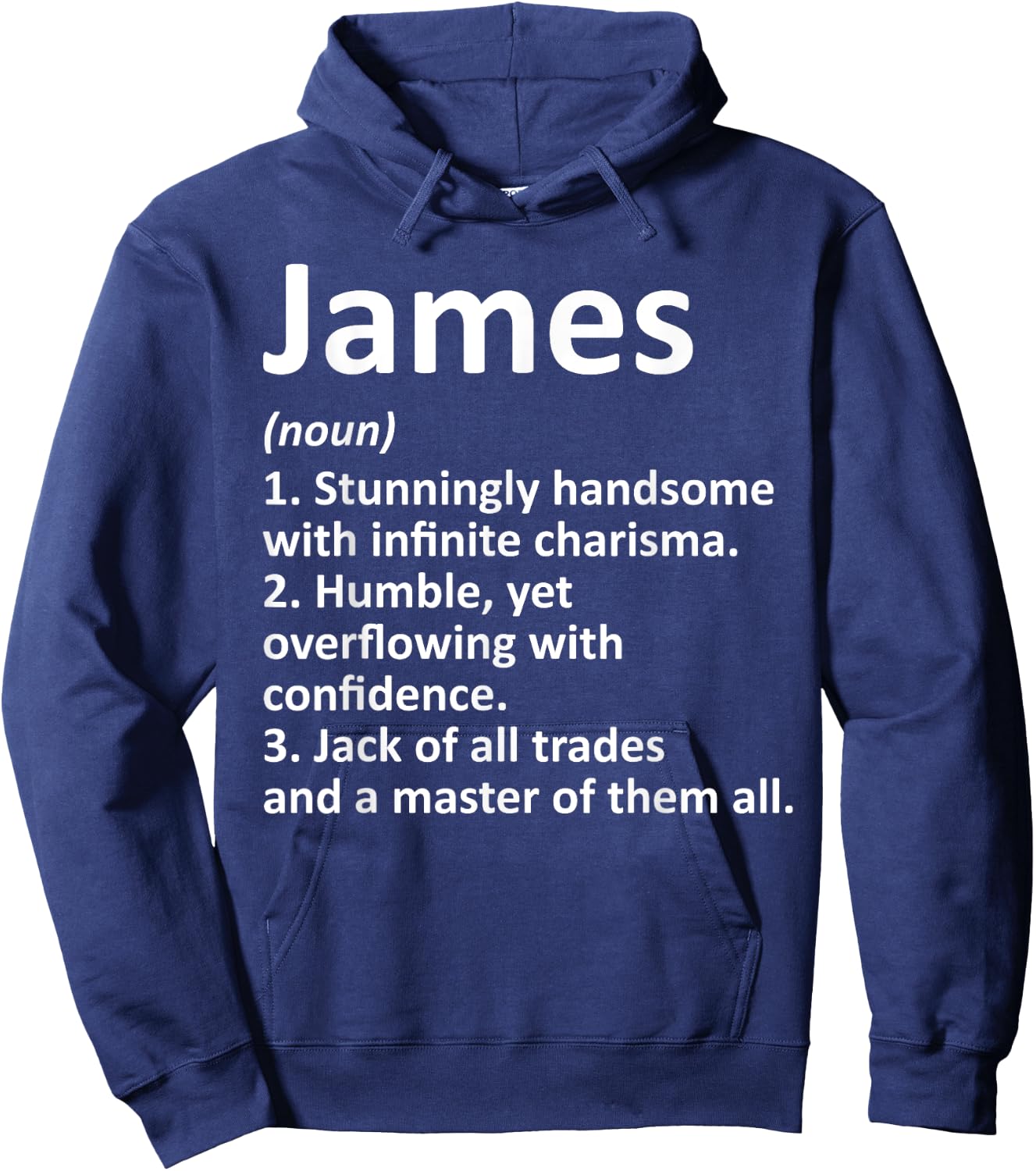 JAMES Definition Personalized Name Funny Birthday Gift Hoodie - Hoodie | Navy