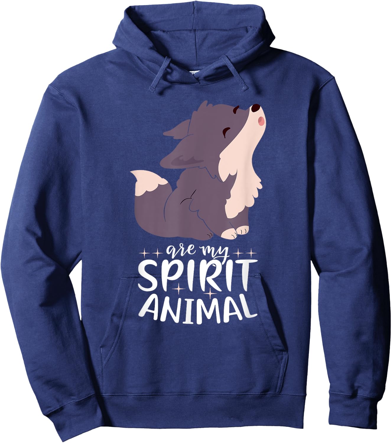 Wolves Are My Spirit Animal I Cute Wolf I Girl Wolf Hoodie - Hoodie | Navy