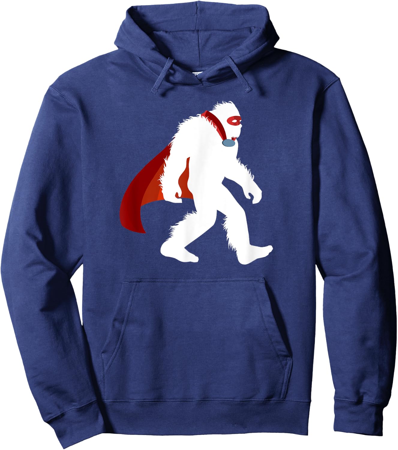 Fun Bigfoot Superhero Vigilantism Cryptid Sasquatch Crusader Hoodie - Hoodie | Navy