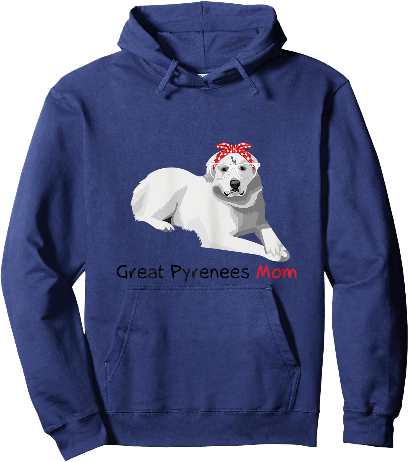 Great Pyrenees Mom Bandana Patou Hoodie - Hoodie | Navy
