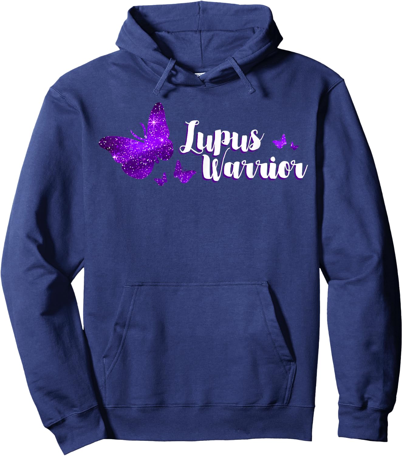 Lupus Warrior Purple Ribbon Autoantibodies Immune System Hoodie - Hoodie | Navy