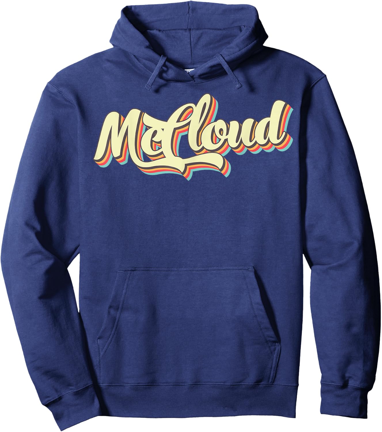 McCloud Retro Art Baseball Font Vintage Hoodie - Hoodie | Navy