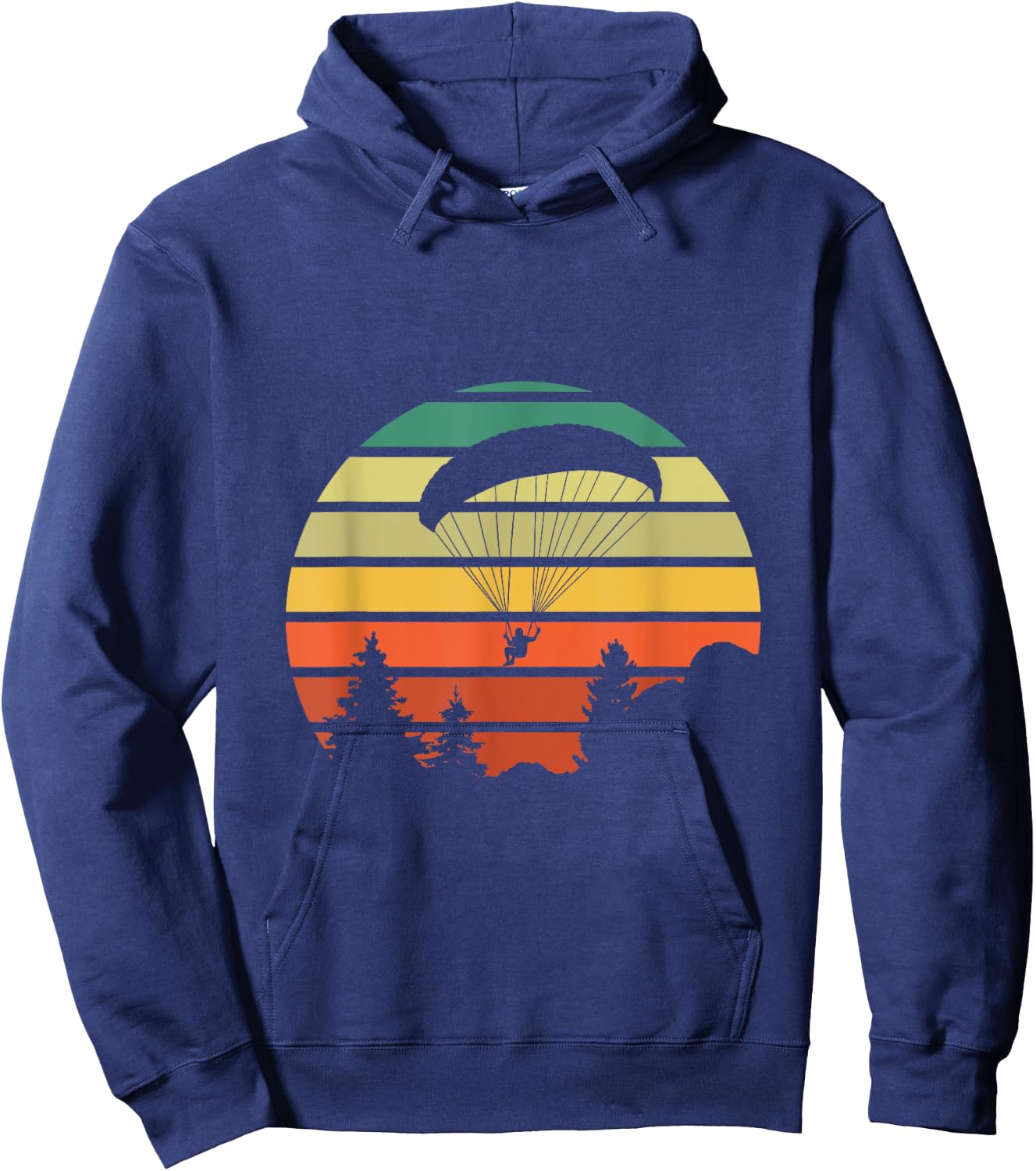 Paragliding Outfits Paraglider Vintage Paragliding Over Forest Hoodie - Hoodie | Navy
