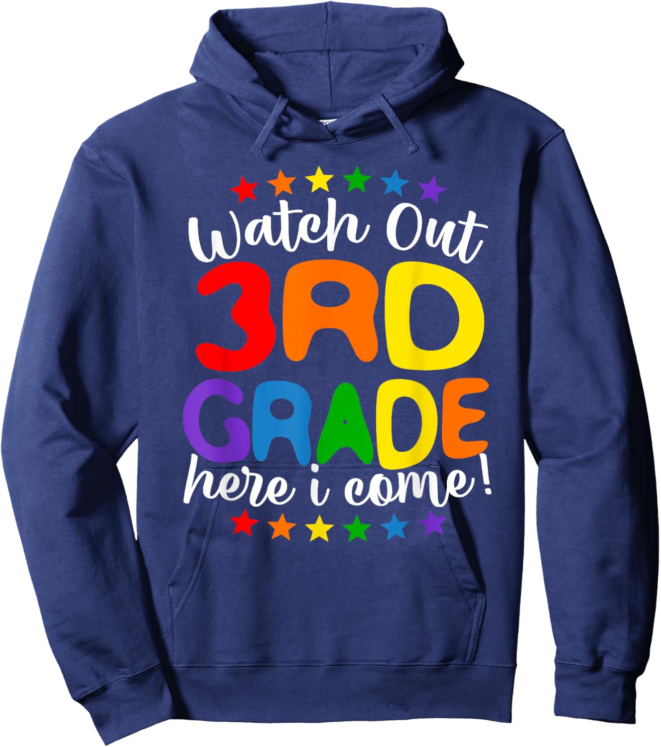 Kids 3rd Grade Here I Come Teacher Girls Boys Back To School Hoodie - Hoodie | Navy