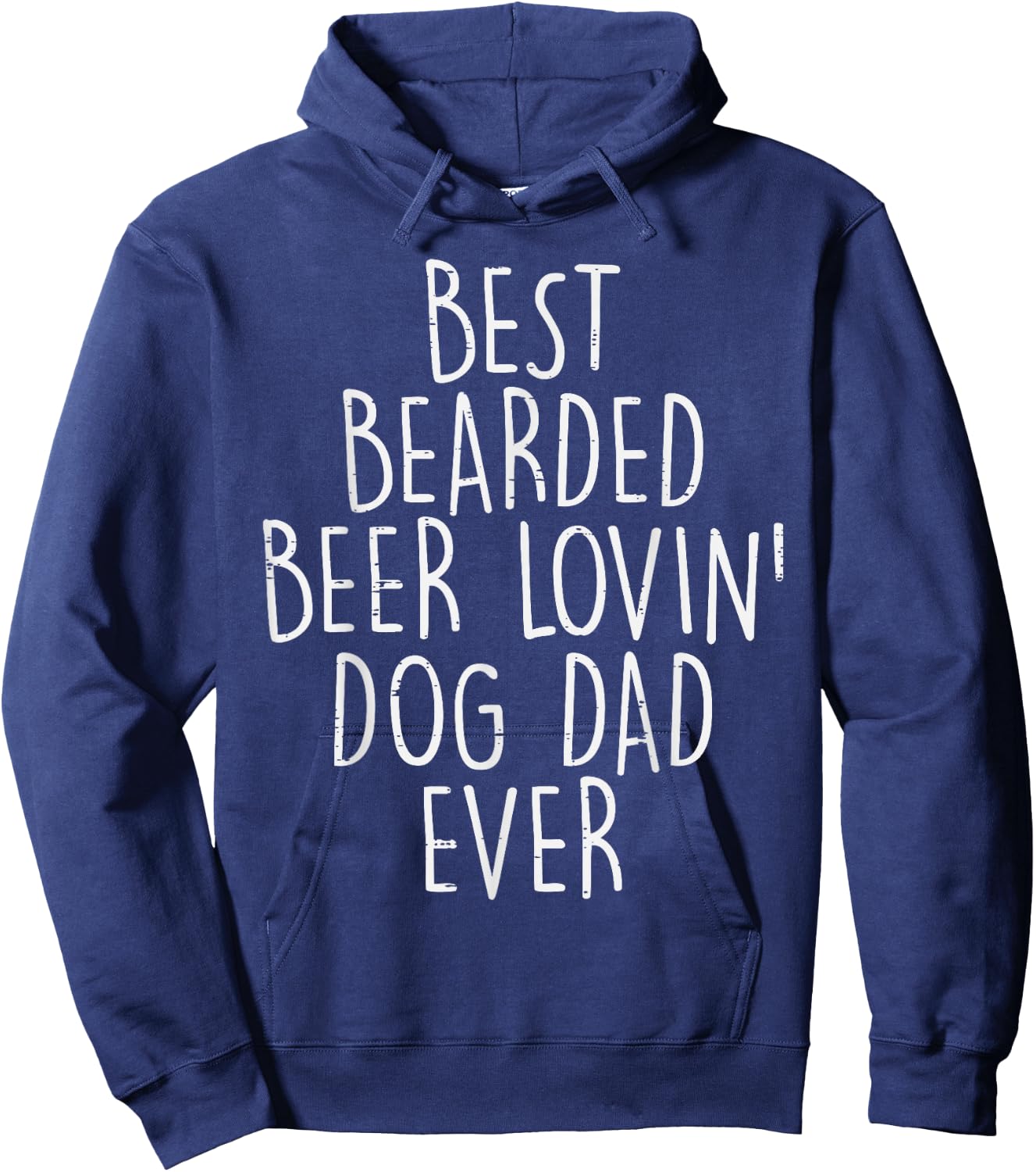 Best Bearded Beer Dog Dad Funny Fathers Day Drinking Men Hoodie - Hoodie | Navy
