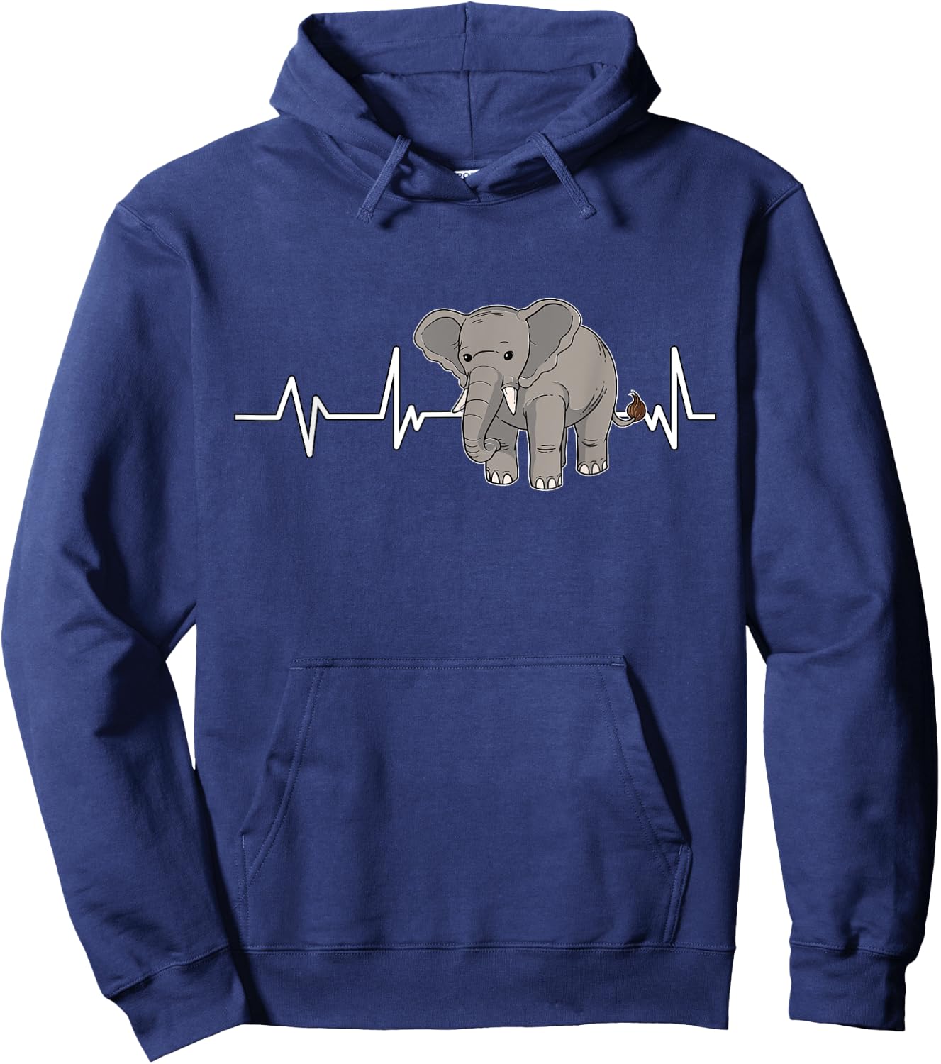 Elephant Heartbeat EKG Gift Elephant Hoodie - Hoodie | Navy