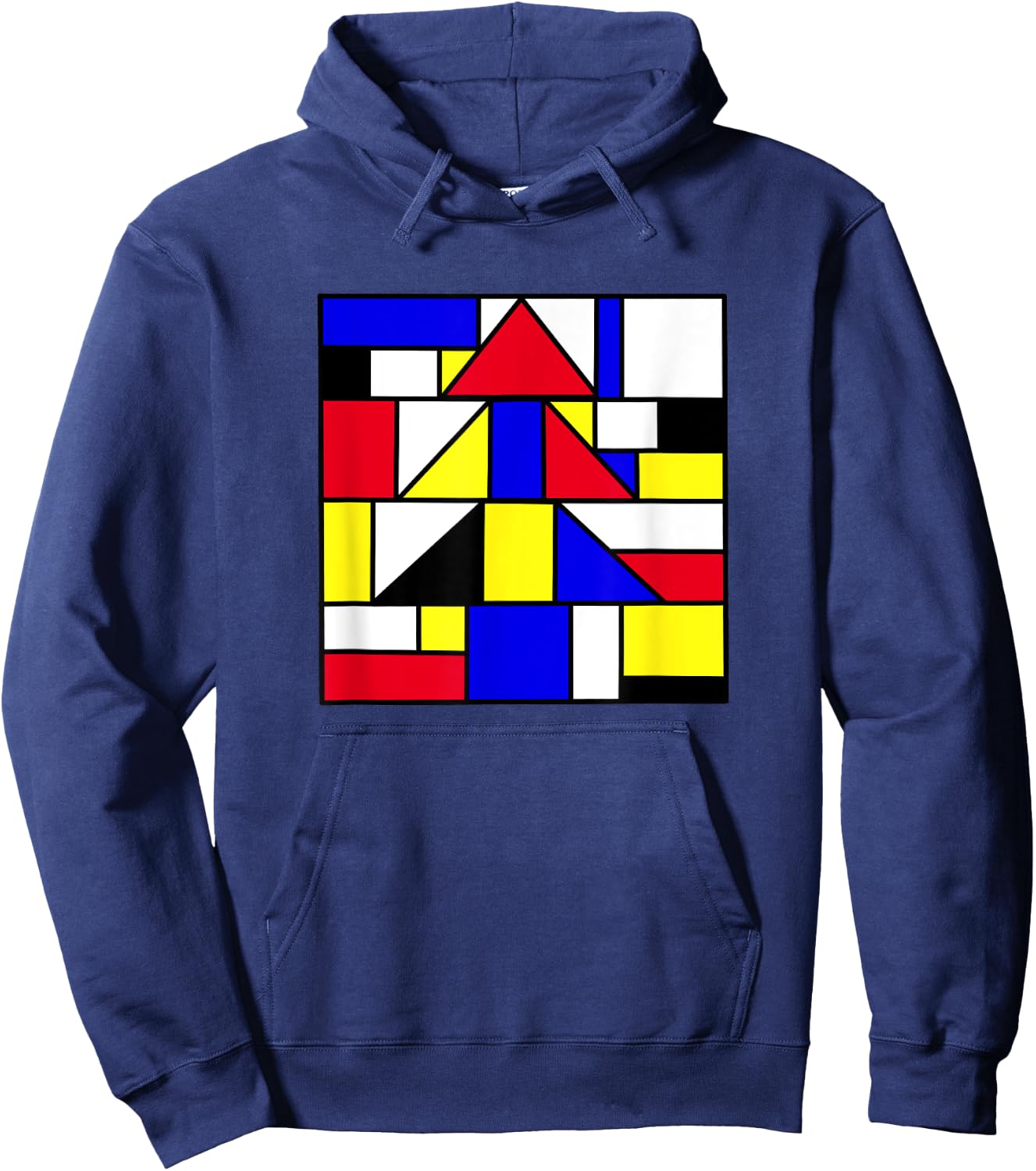 Mondrian inspired abstract primary colors geometric Hoodie - Hoodie | Navy