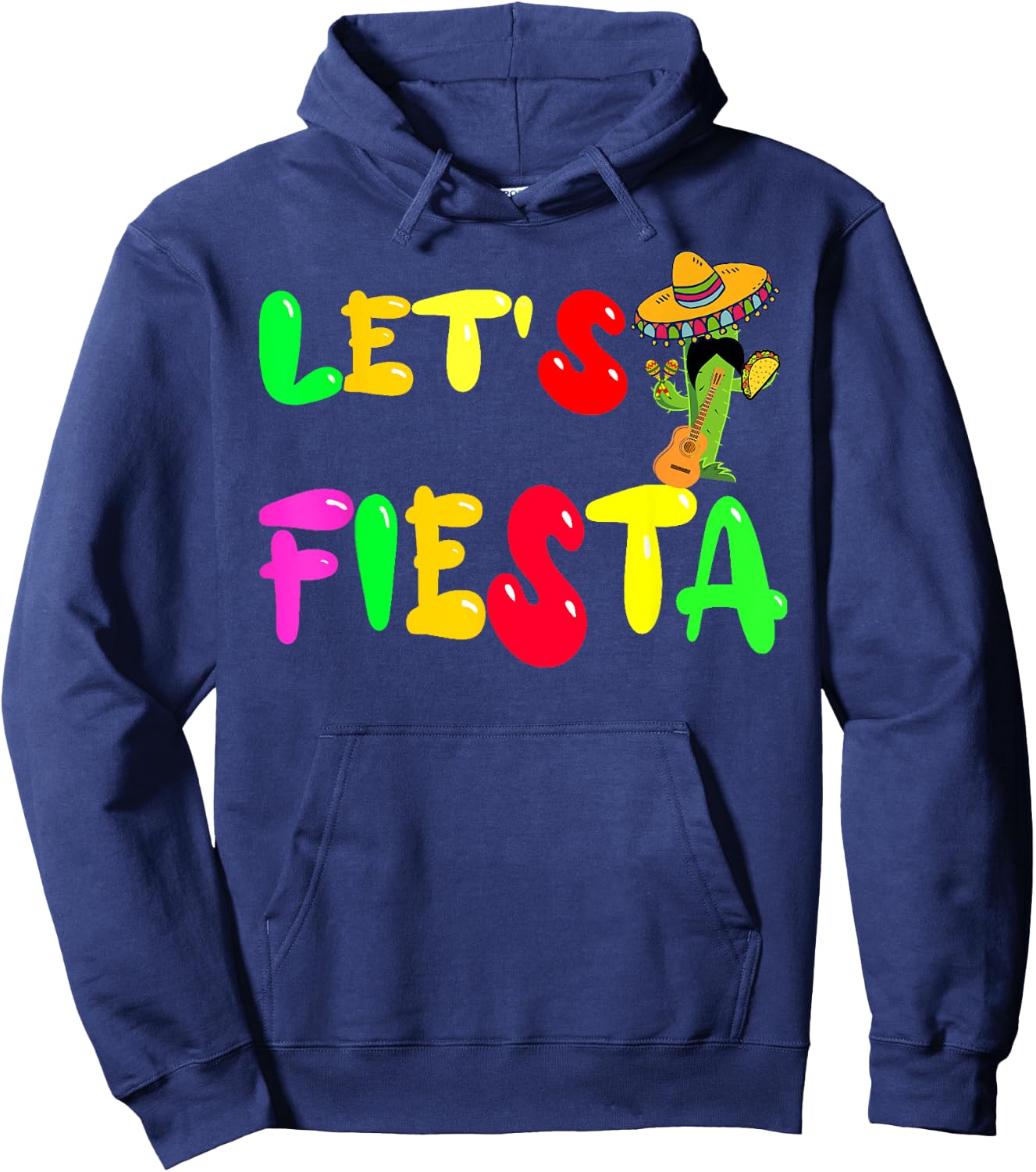 Cinco De Mayo,Mexican Party Cactus Mustaches Decor,Sombrero Hoodie - Hoodie | Navy