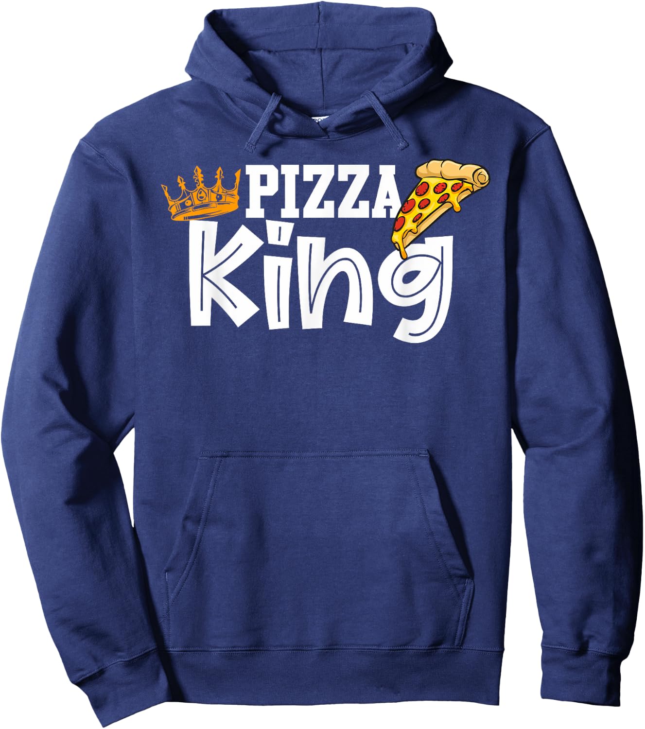 Pizza king crown and pizza funny pizza Hoodie - Hoodie | Navy