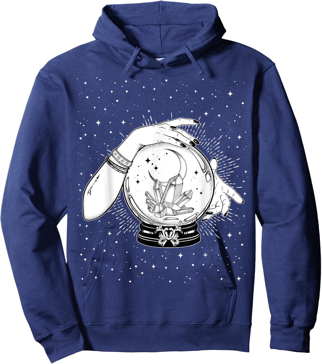 Vintage Witchy Mystic Fortune Teller Magical Crystal Ball Hoodie - Hoodie | Navy