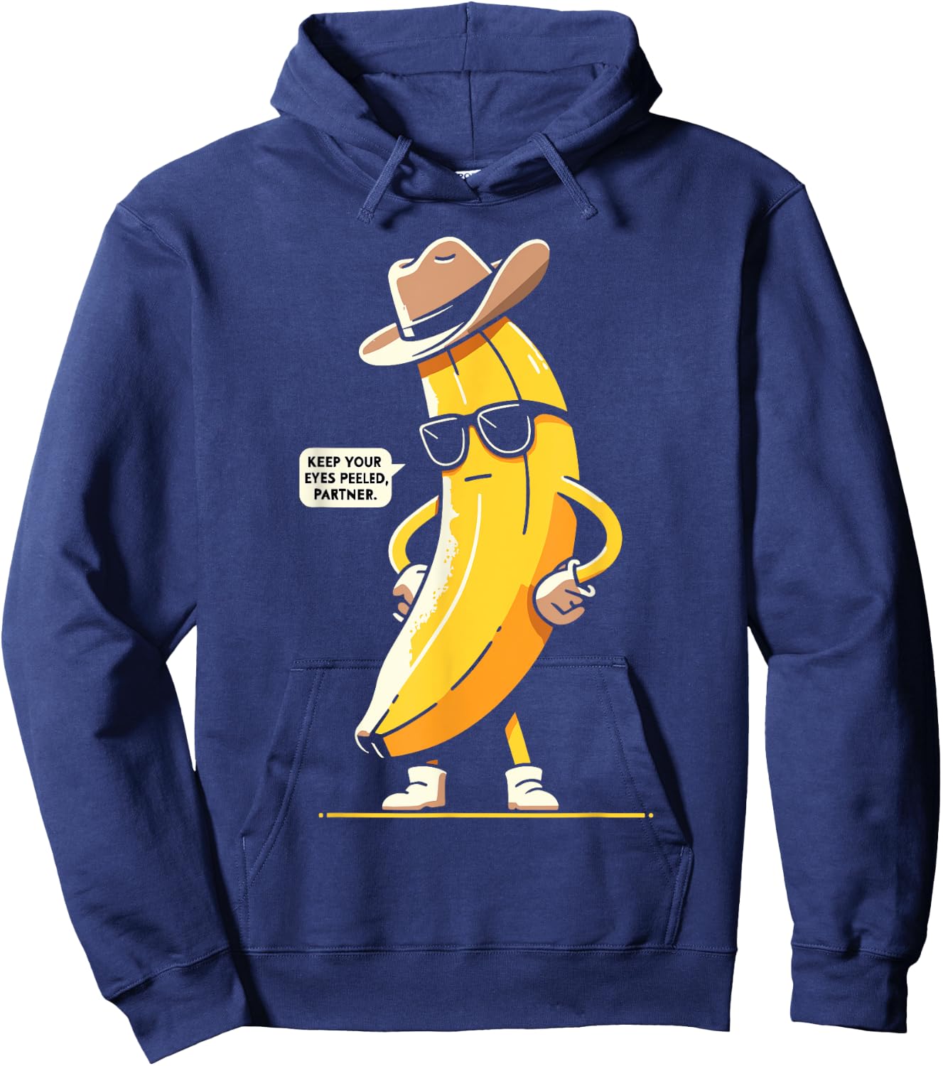 Banana Cowboy Cowgirl Country Western Novelty Funny Banana Hoodie - Hoodie | Navy