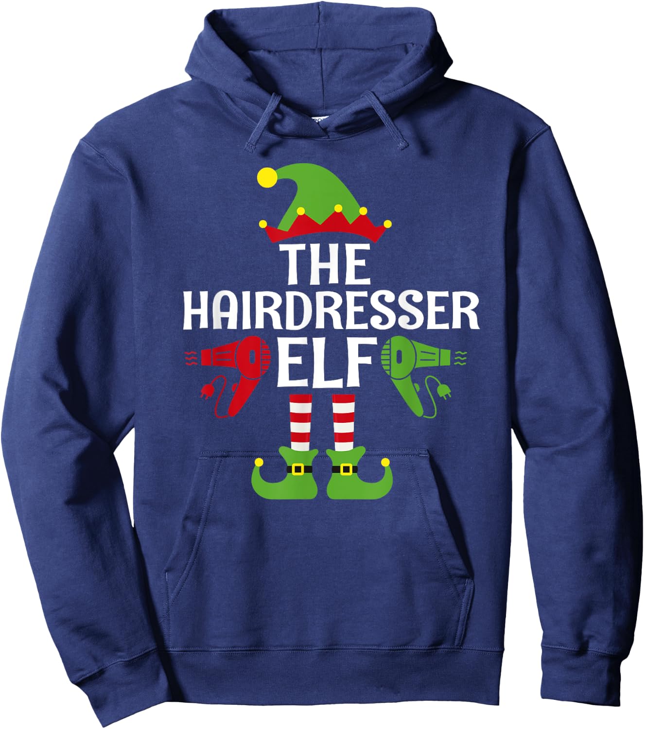 Hairdresser Elf Family Matching Group Christmas Hoodie - Hoodie | Navy
