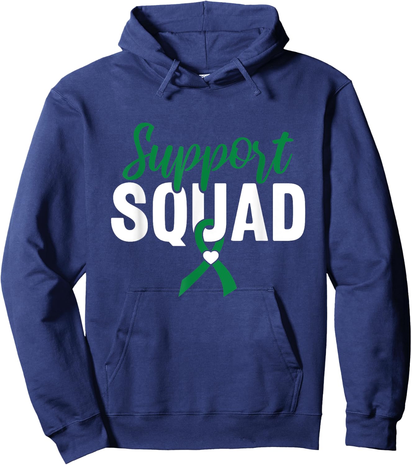 Support Squad Green Ribbon Liver Cancer Awareness Hoodie - Hoodie | Navy